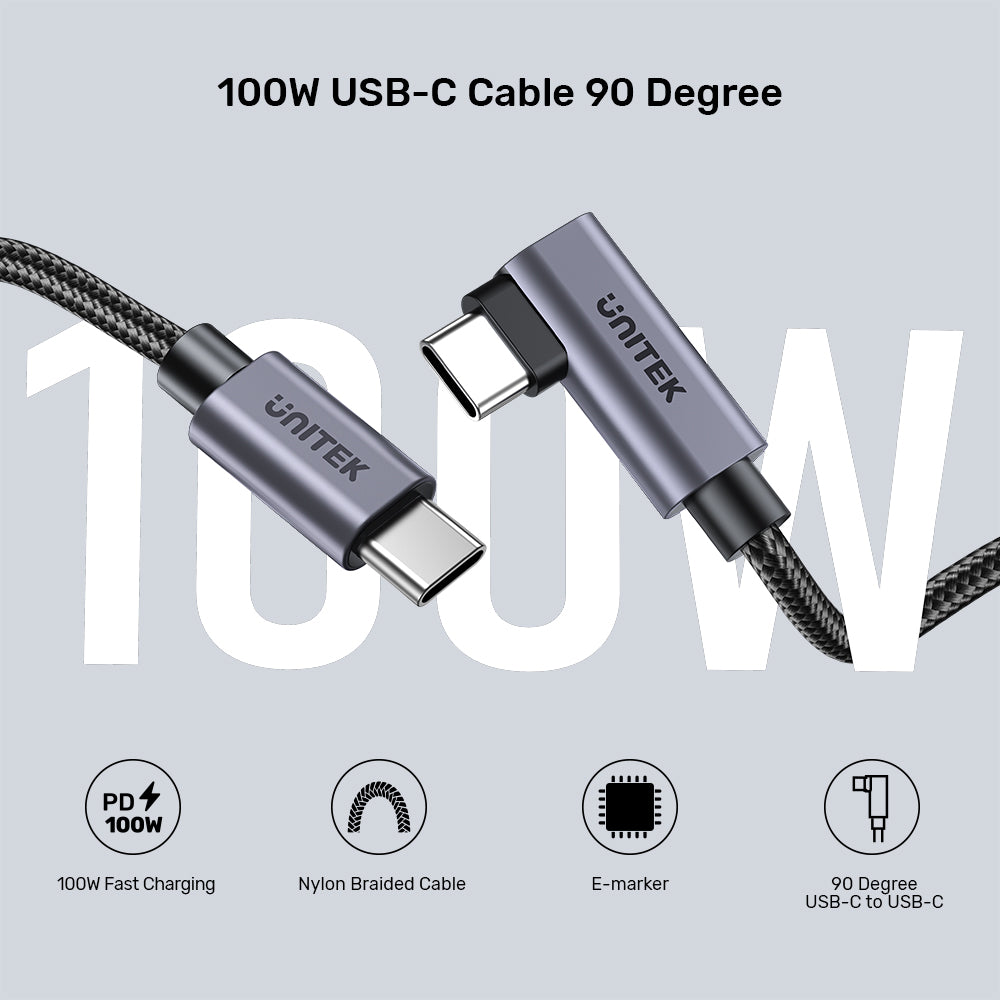 100W USB-C Cable 90 Degree