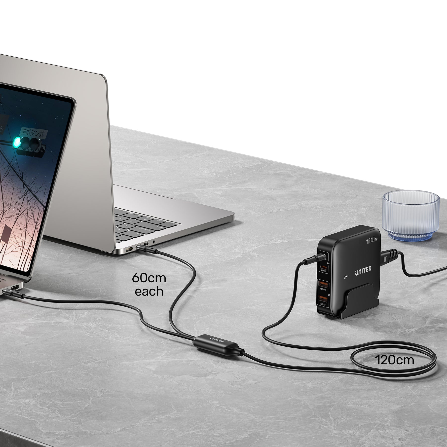 PD100W 2-in-1 USB-C Cable