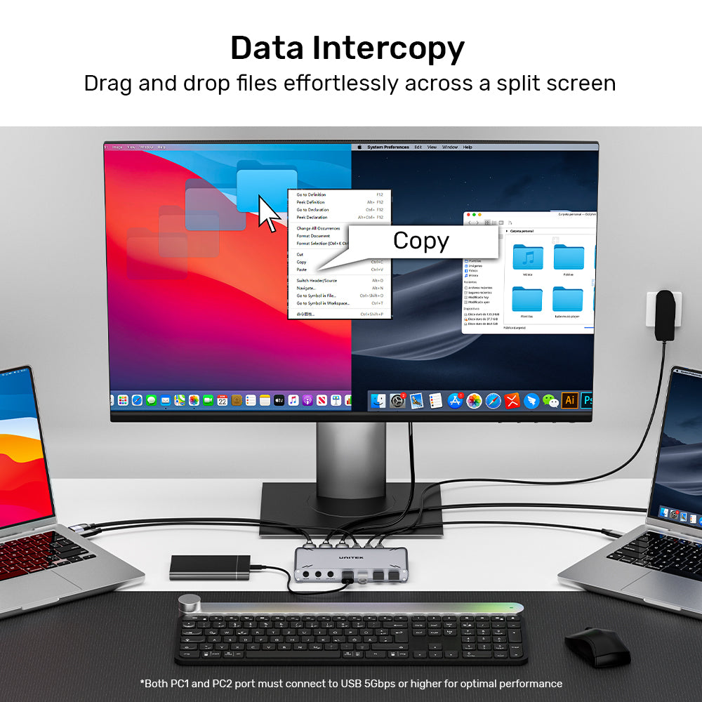 USB-C 10Gbps HDMI Split-Screen KVM Switch