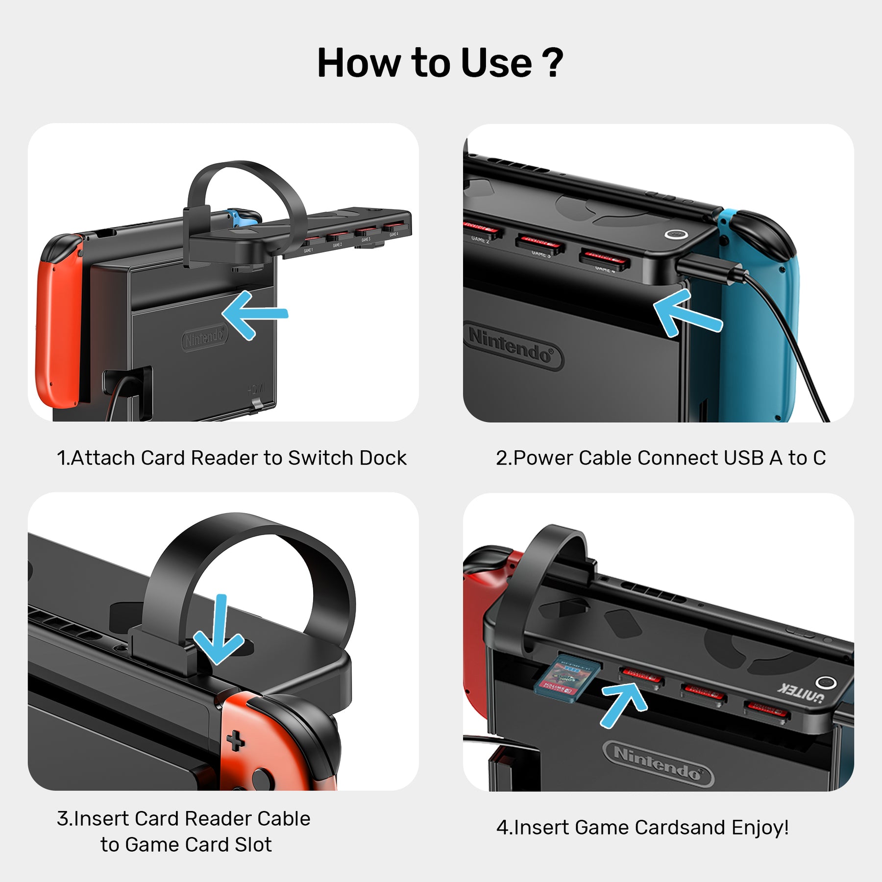 4-in-1 Game Card Reader with Remote