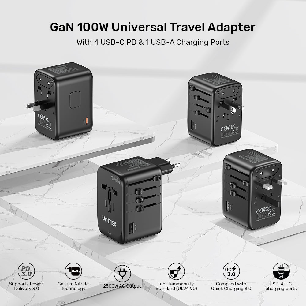 GaN 100W Universal Travel Adapter
