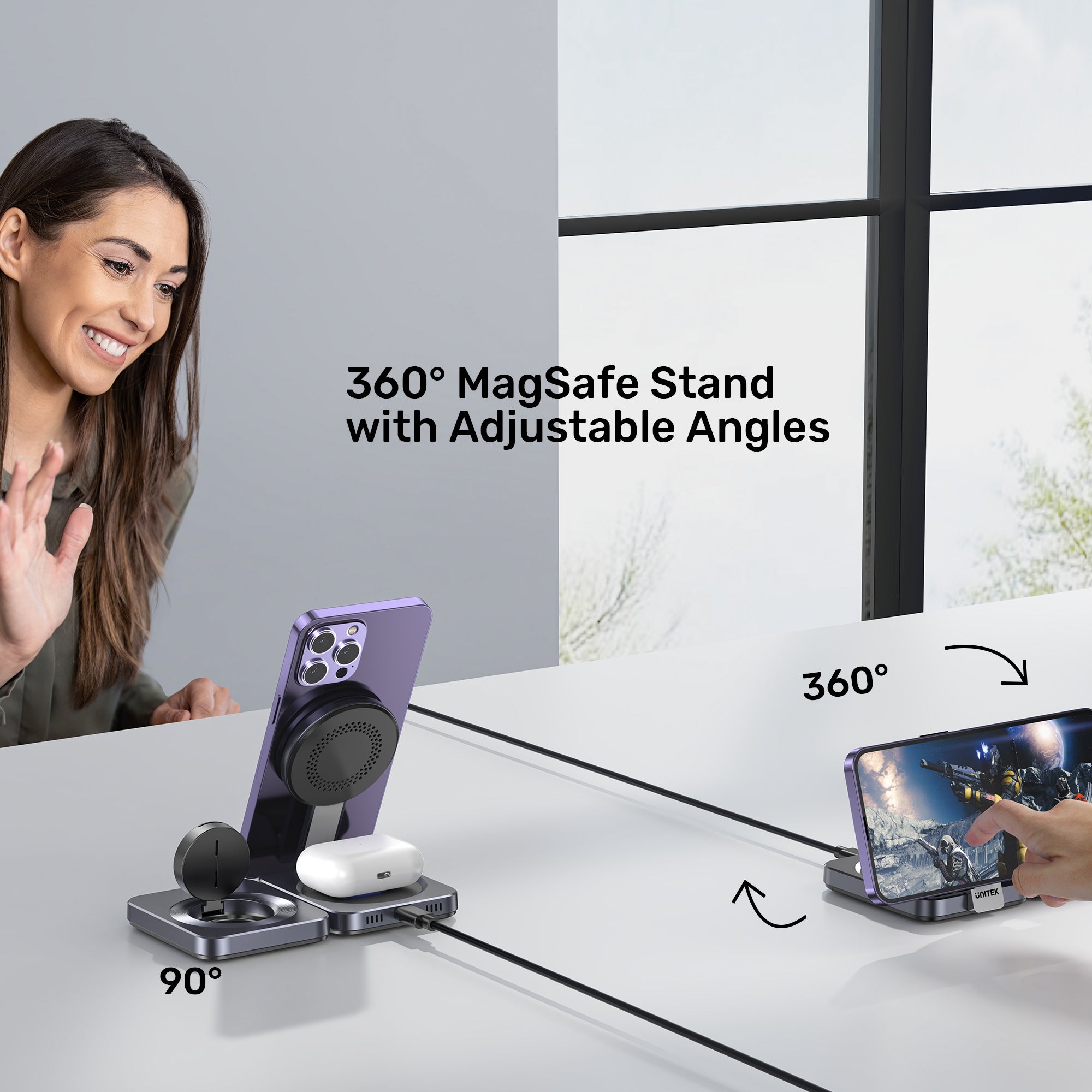 Qi2 Foldable 3-in-1 Charging Station