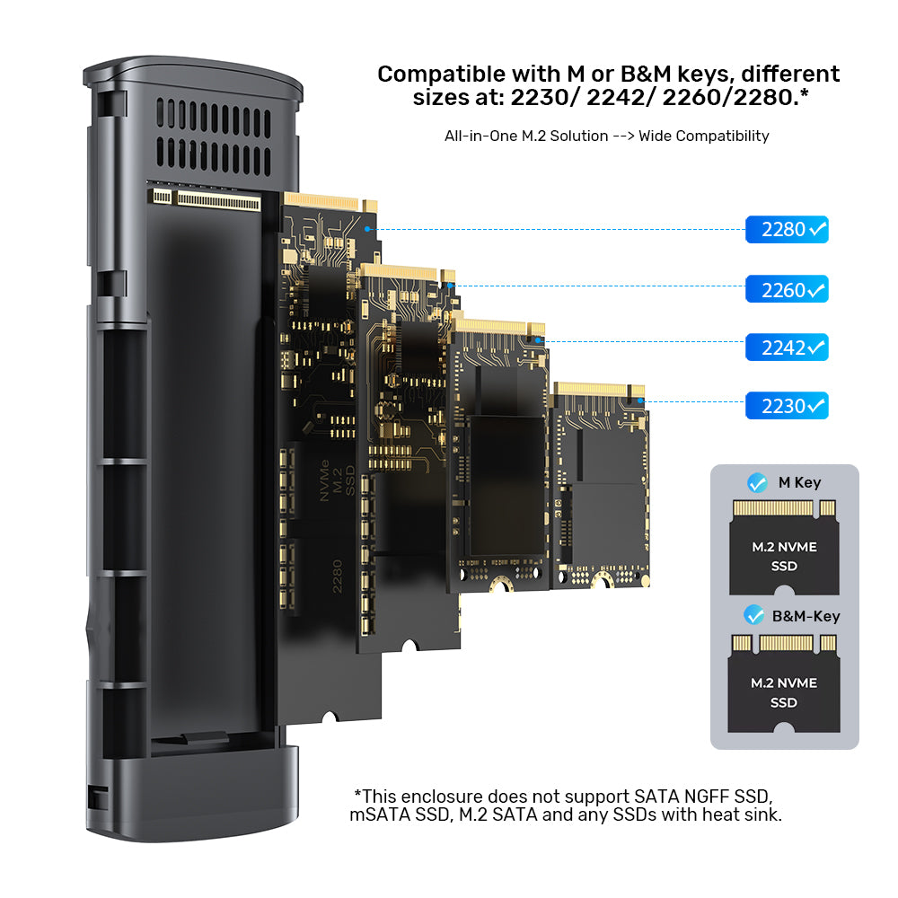 M.2 PCIe NVME SSD Enclosure