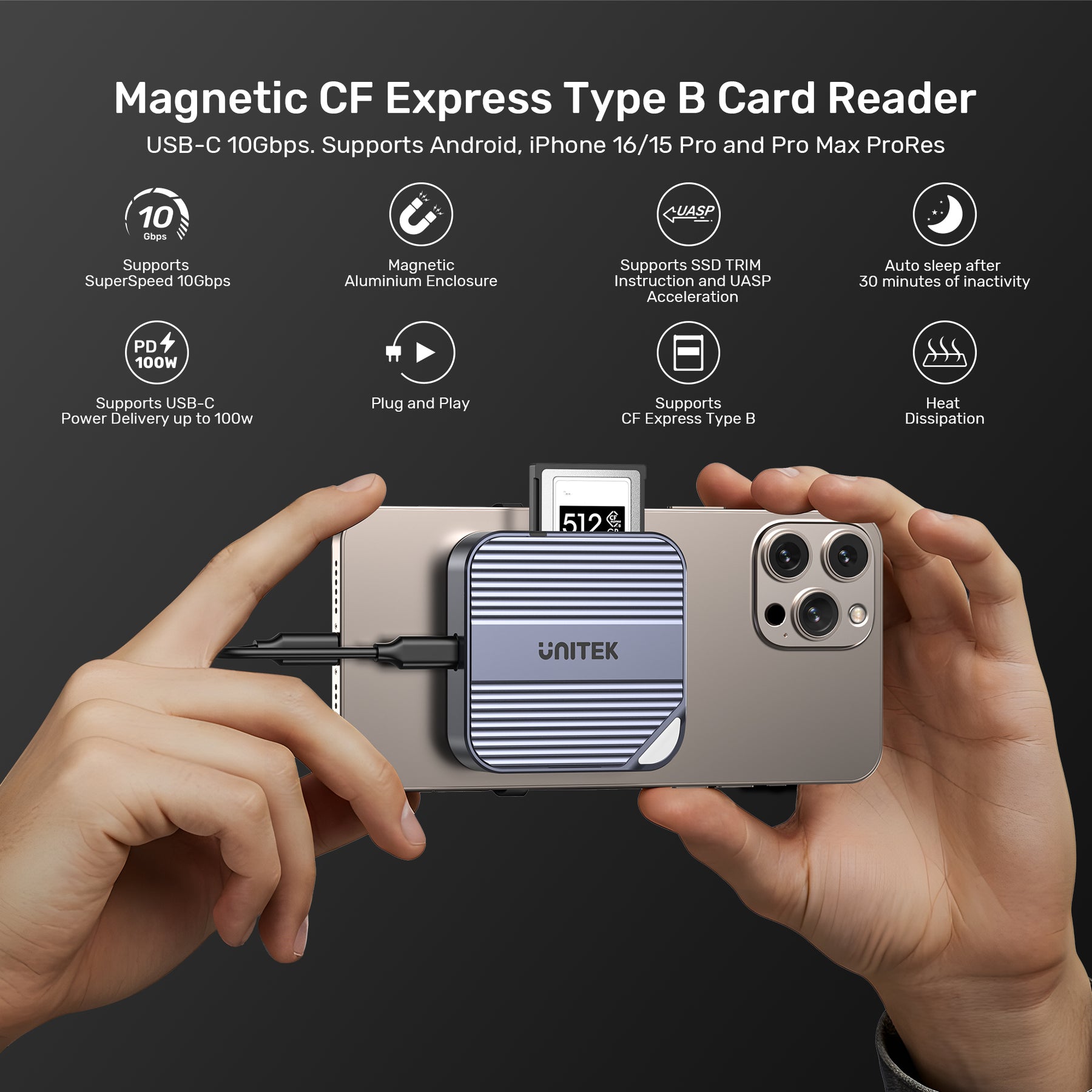 Magnetic CFExpress Type B Card Reader