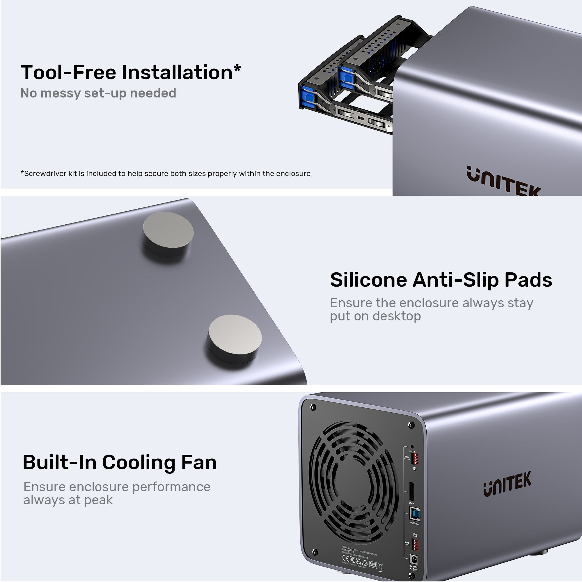 4 Bay RAID External Hard Drive Enclosure