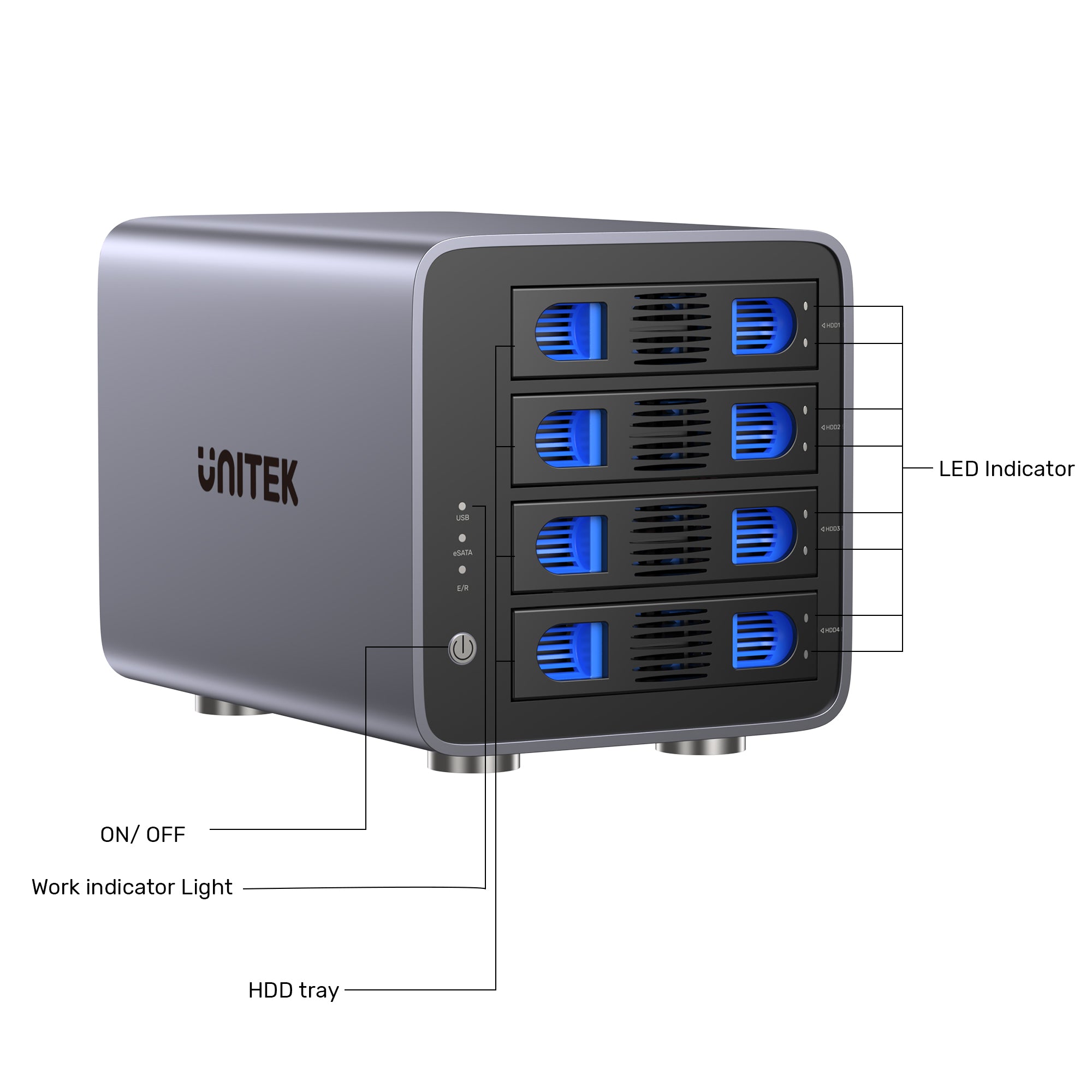 4 Bay RAID External Hard Drive Enclosure