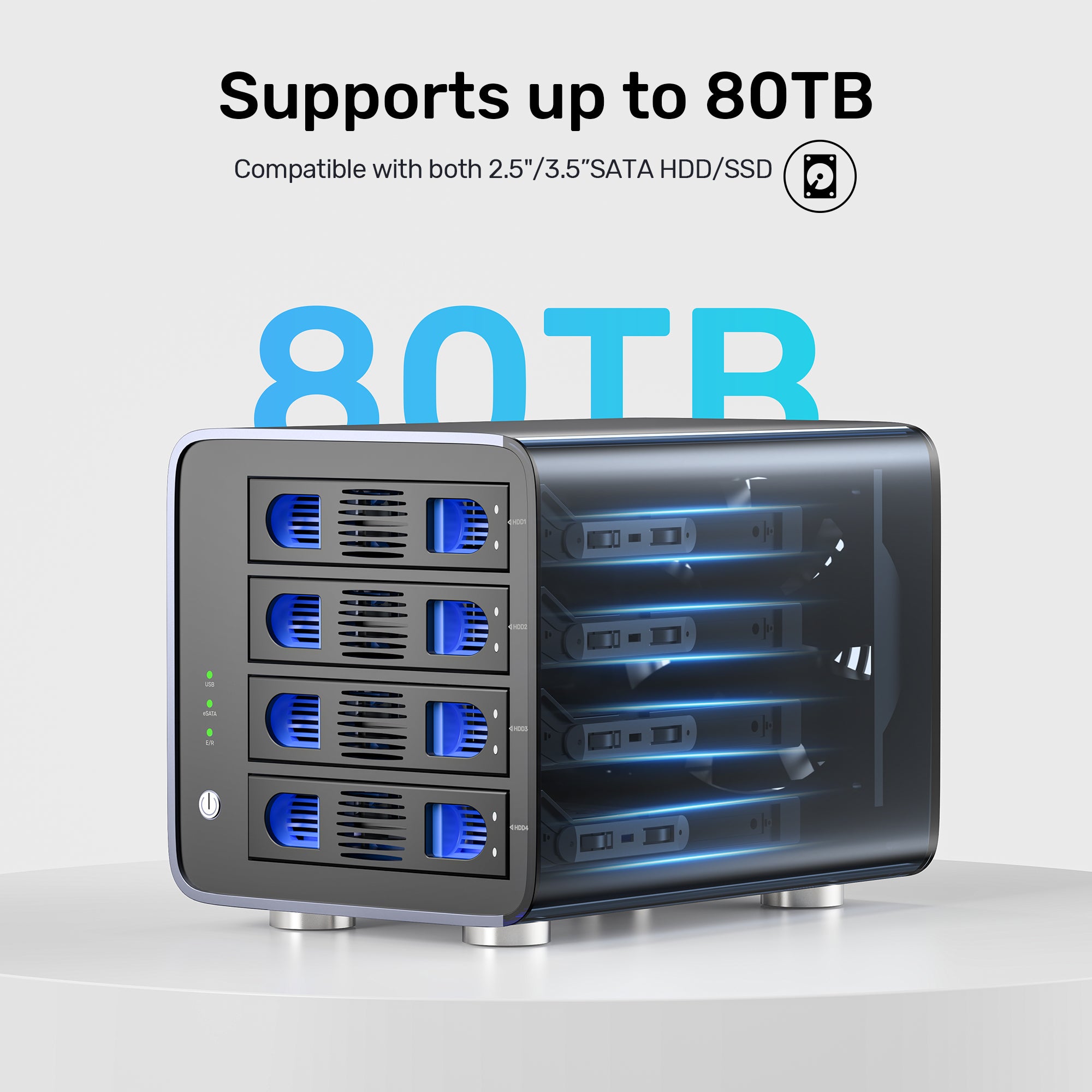 4 Bay RAID External Hard Drive Enclosure