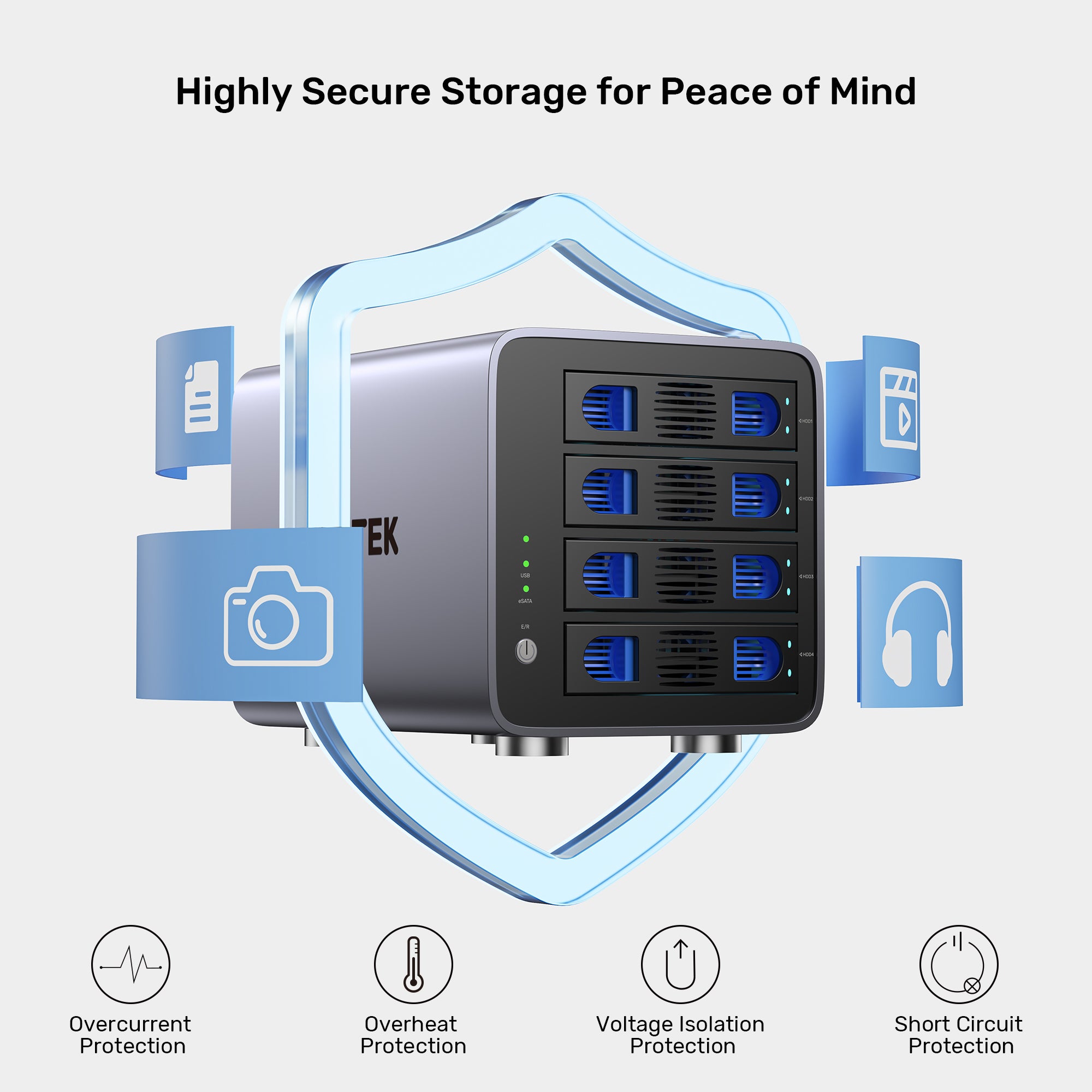 4 Bay RAID External Hard Drive Enclosure