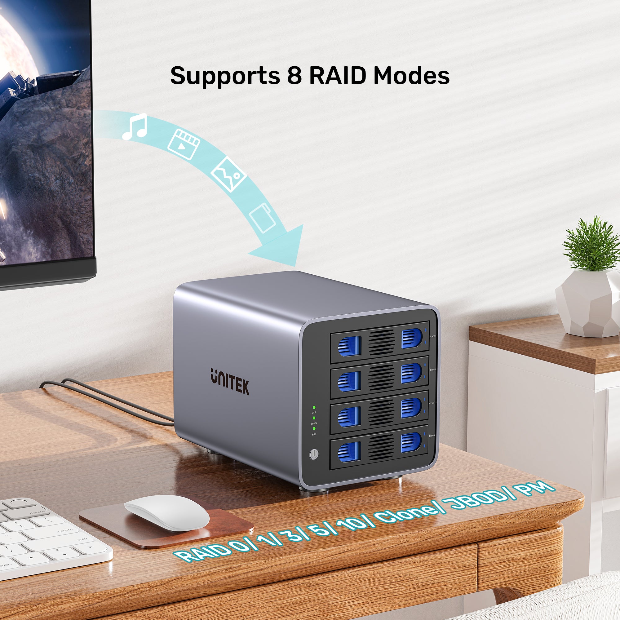 4 Bay RAID External Hard Drive Enclosure