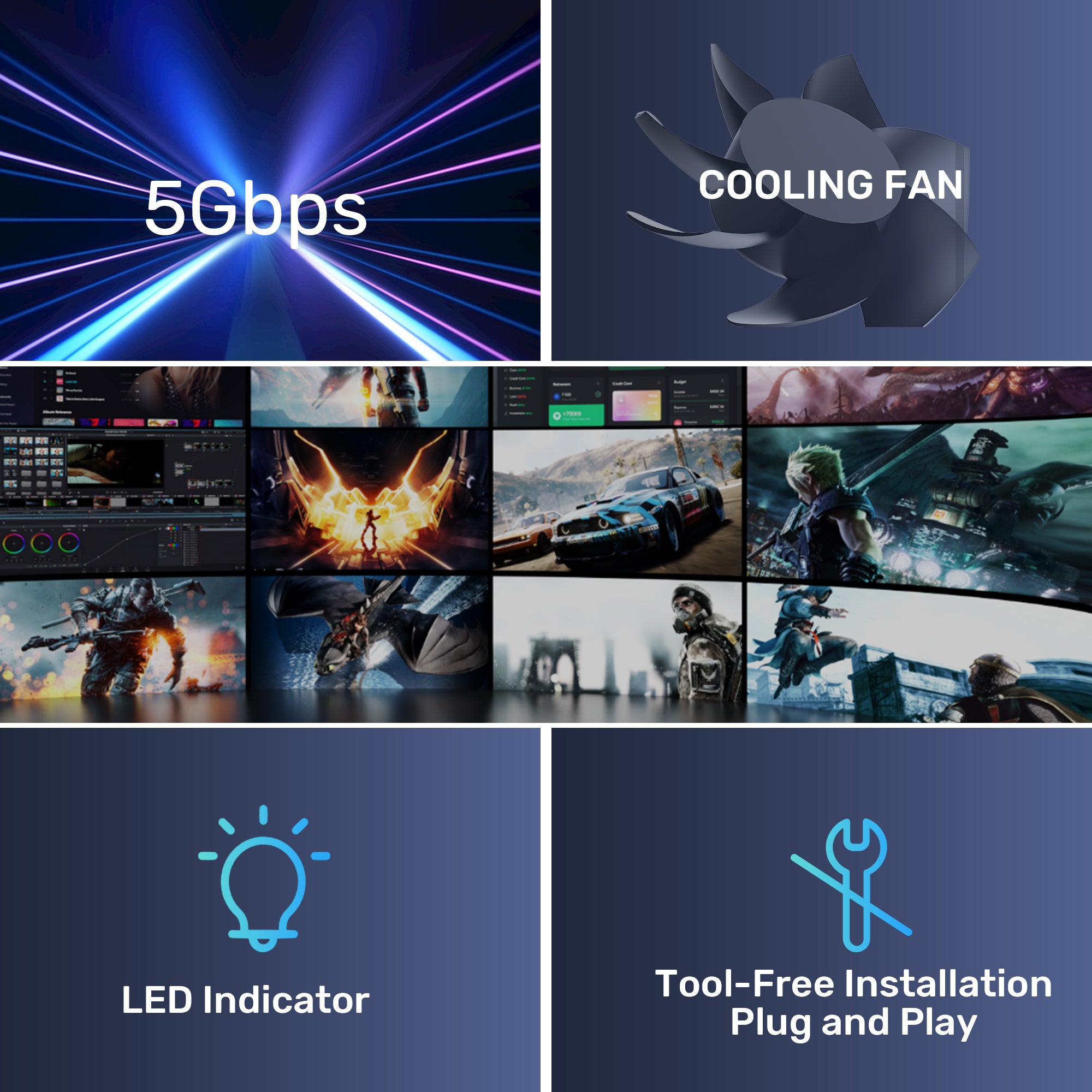 2 Bay External Hard Drive Enclosure