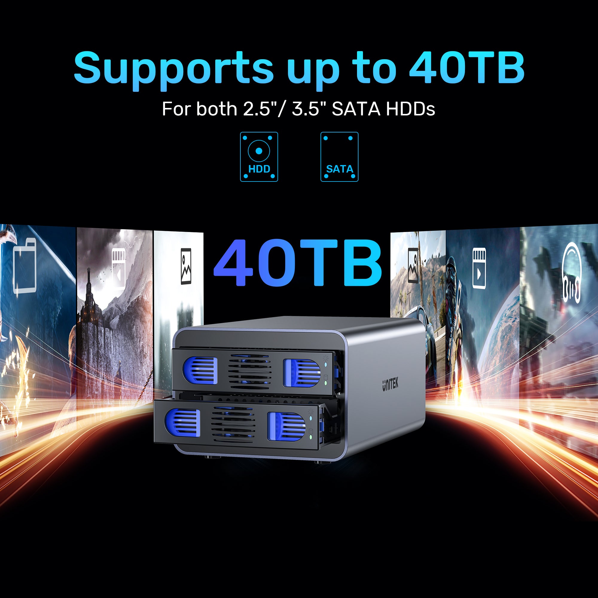 2 Bay External Hard Drive Enclosure