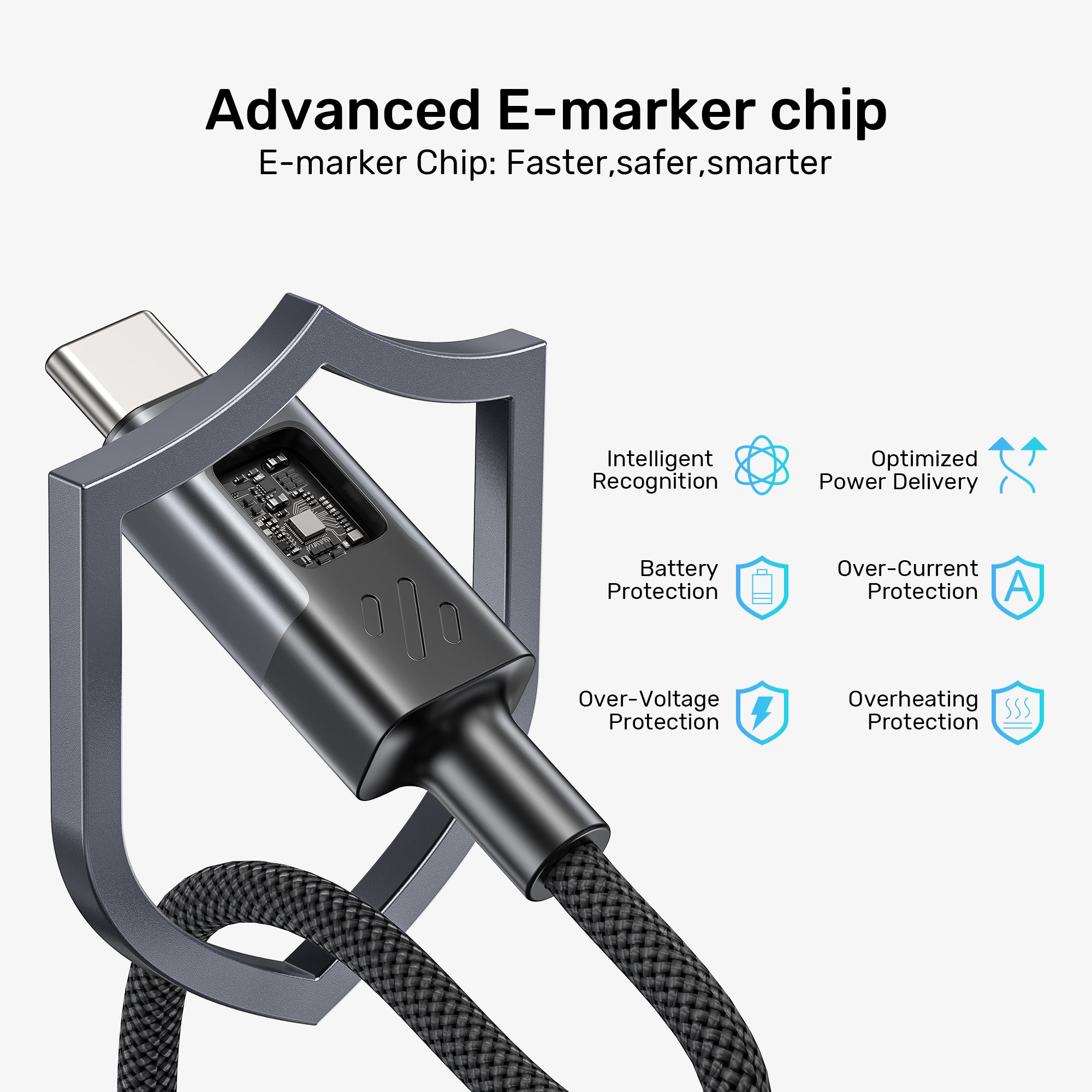 PD 60W USB-C Charging Cable with LED Display
