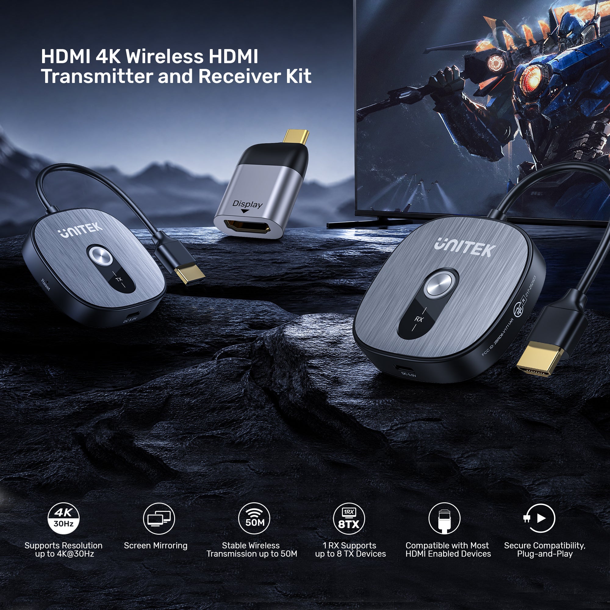 HDMI 4K Wireless HDMI Transmitter and Receiver Kit