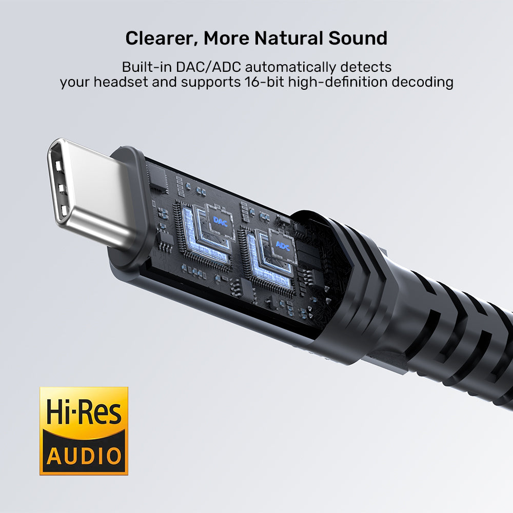 USB-C to 3.5mm Audio and PD Charging Adapter