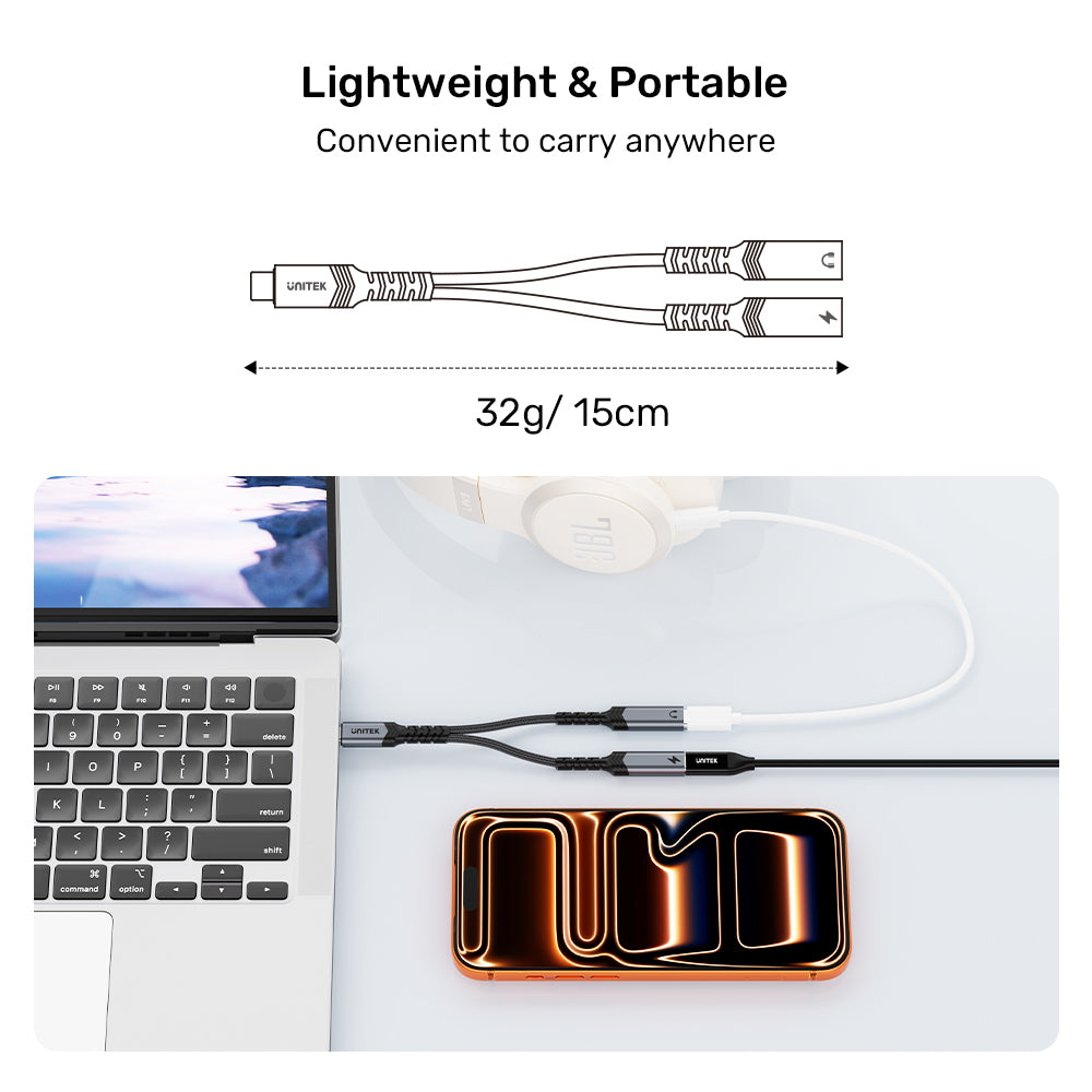 USB-C to USB-C Audio and PD Charging Adapter