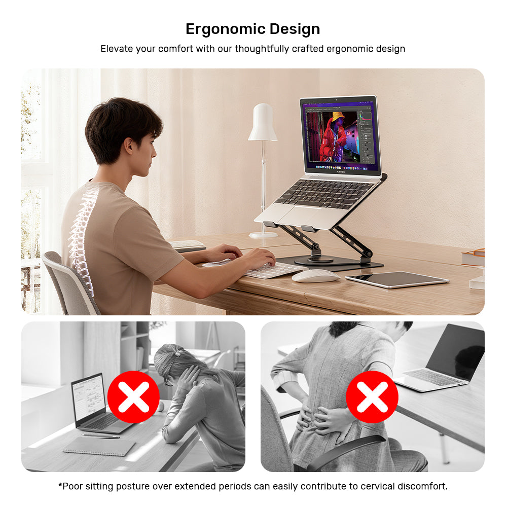 Adjustable Laptop Stand with Detachable Cooling Fan