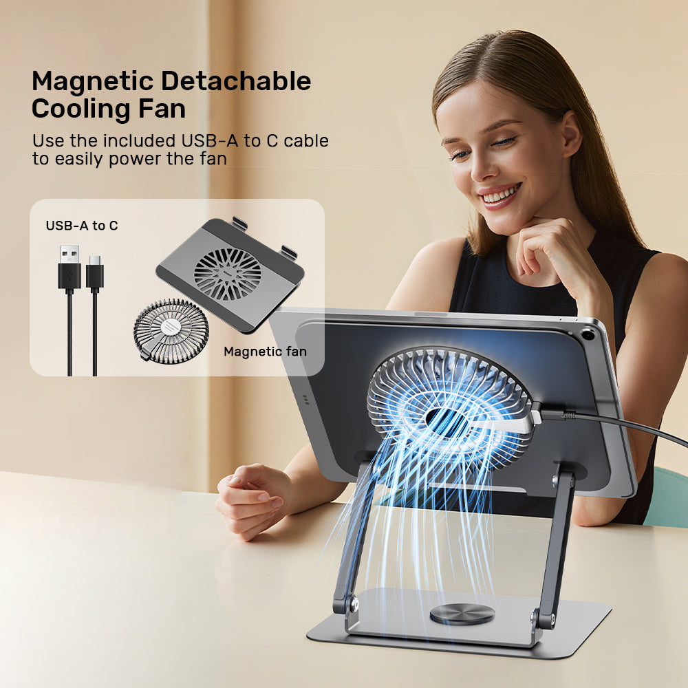 Adjustable Laptop Stand with Detachable Cooling Fan