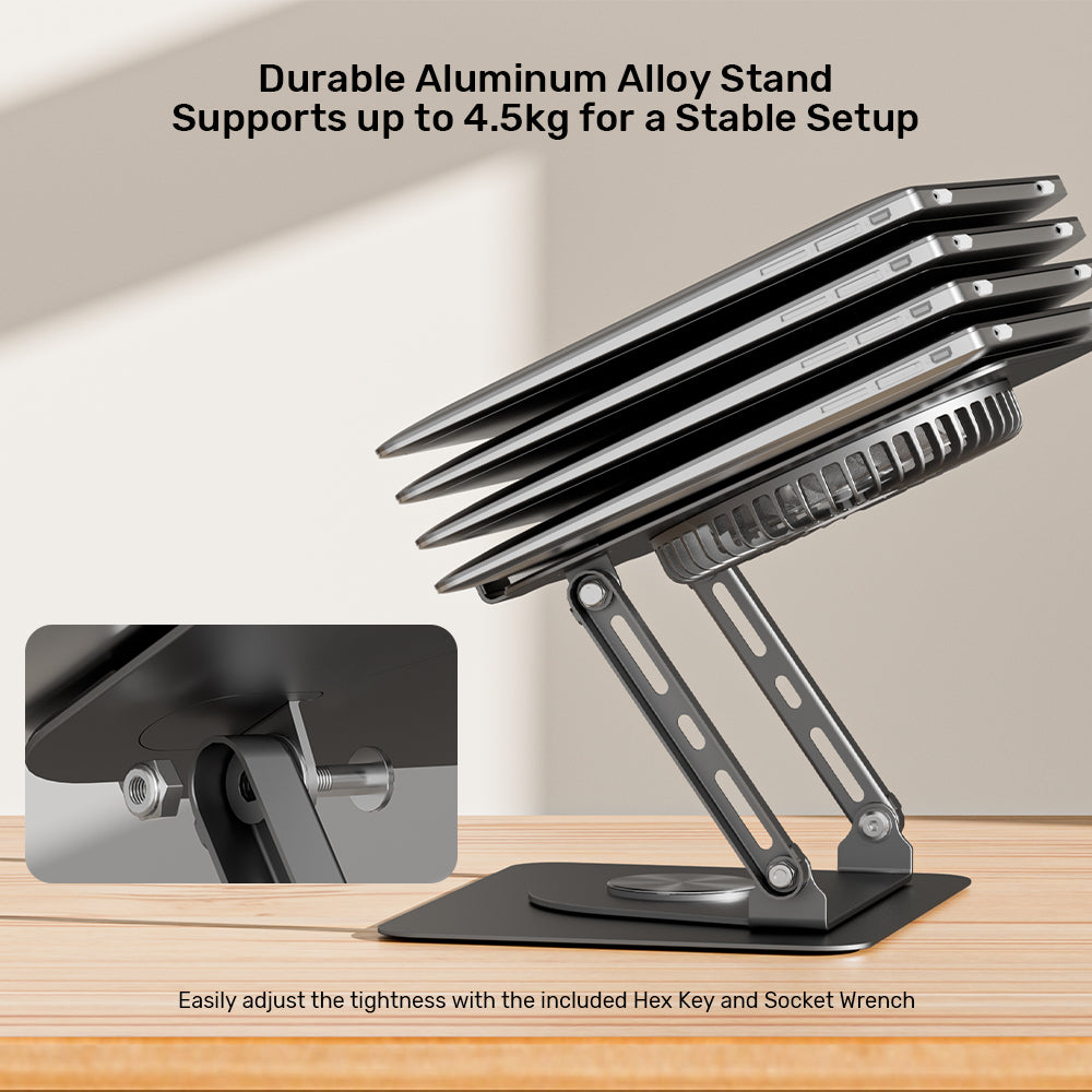 Adjustable Laptop Stand with Detachable Cooling Fan