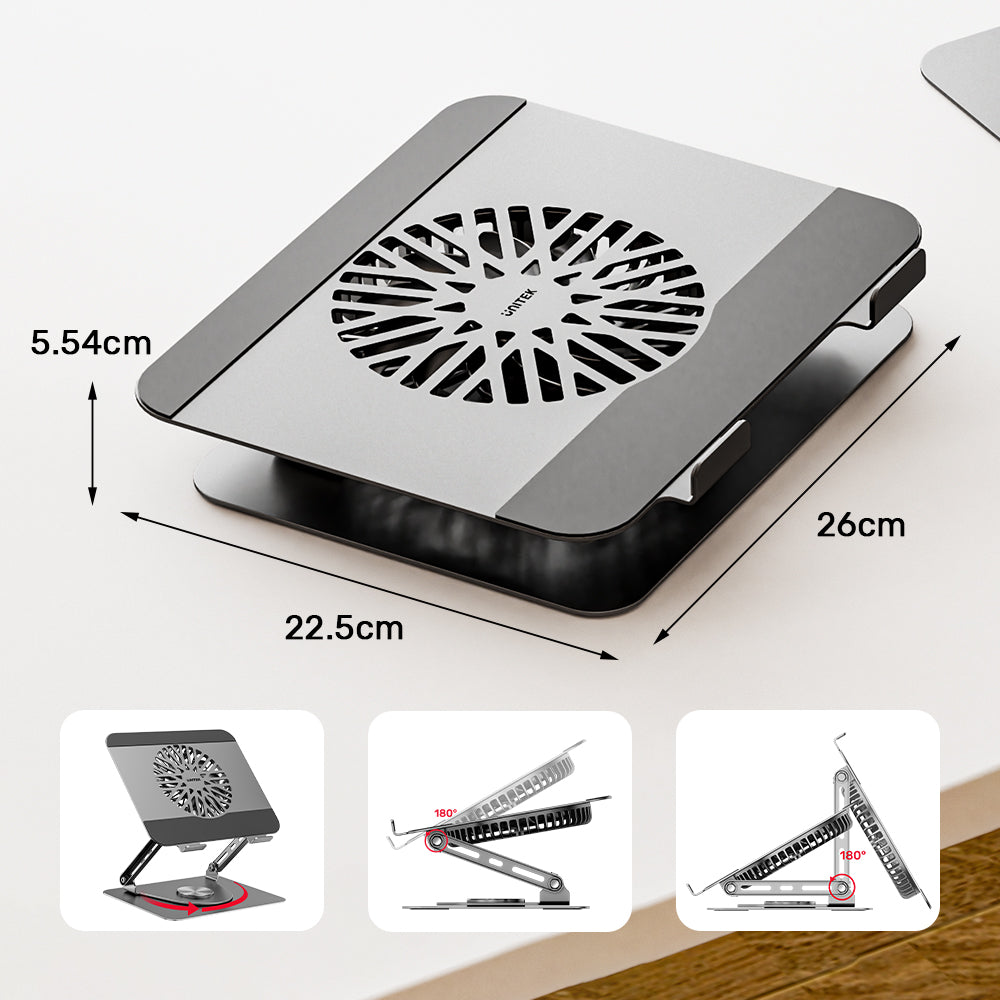 Adjustable Laptop Stand with Detachable Cooling Fan