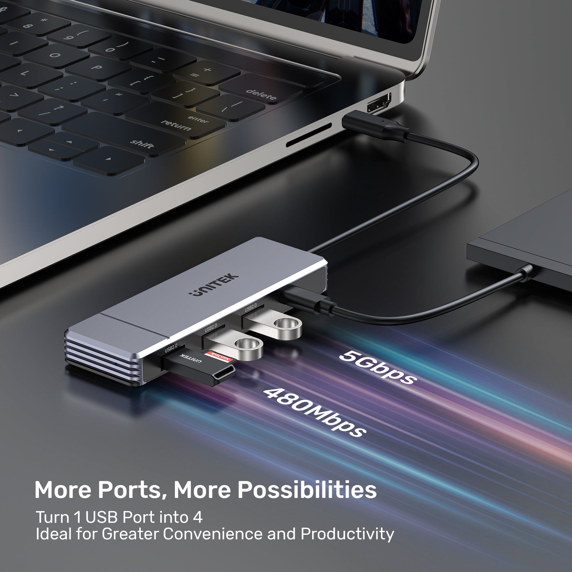 Omni H6+ 6-in-1 USB-C Hub with PD 100W