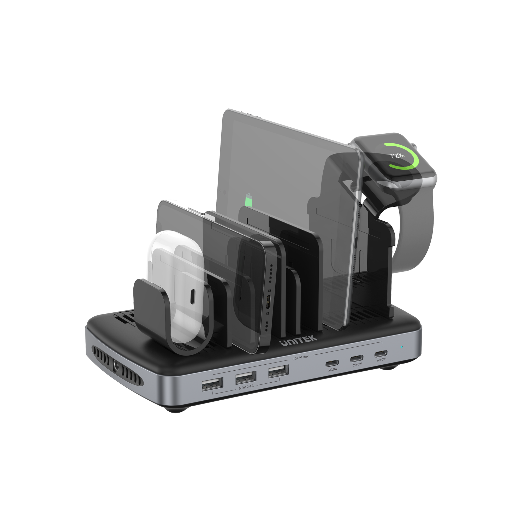 uCharge Station 80W 6-in-1 전력 공급