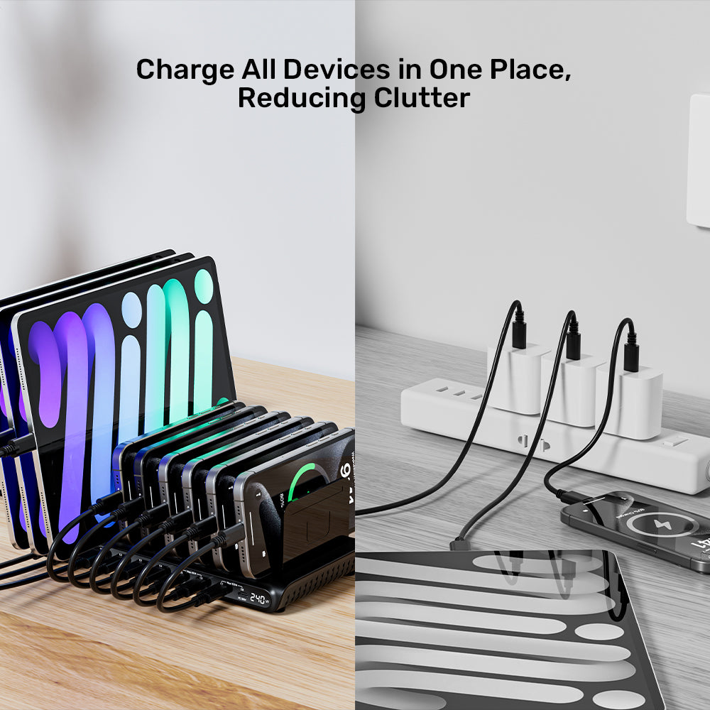 uCharge 240W 10ポートUSBスマート充電ステーション