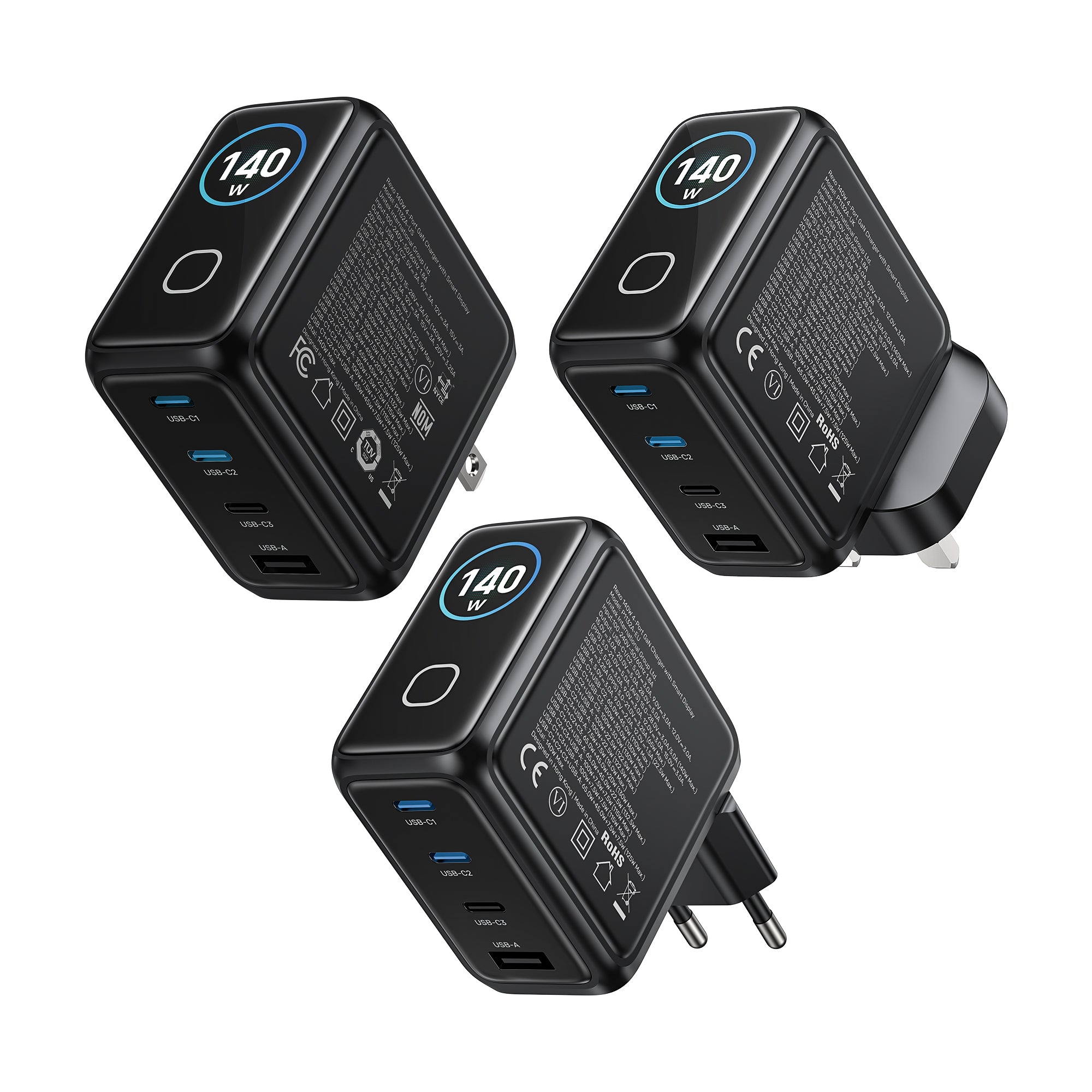Rexo 140W 4-Port GaN Charger with Smart Display