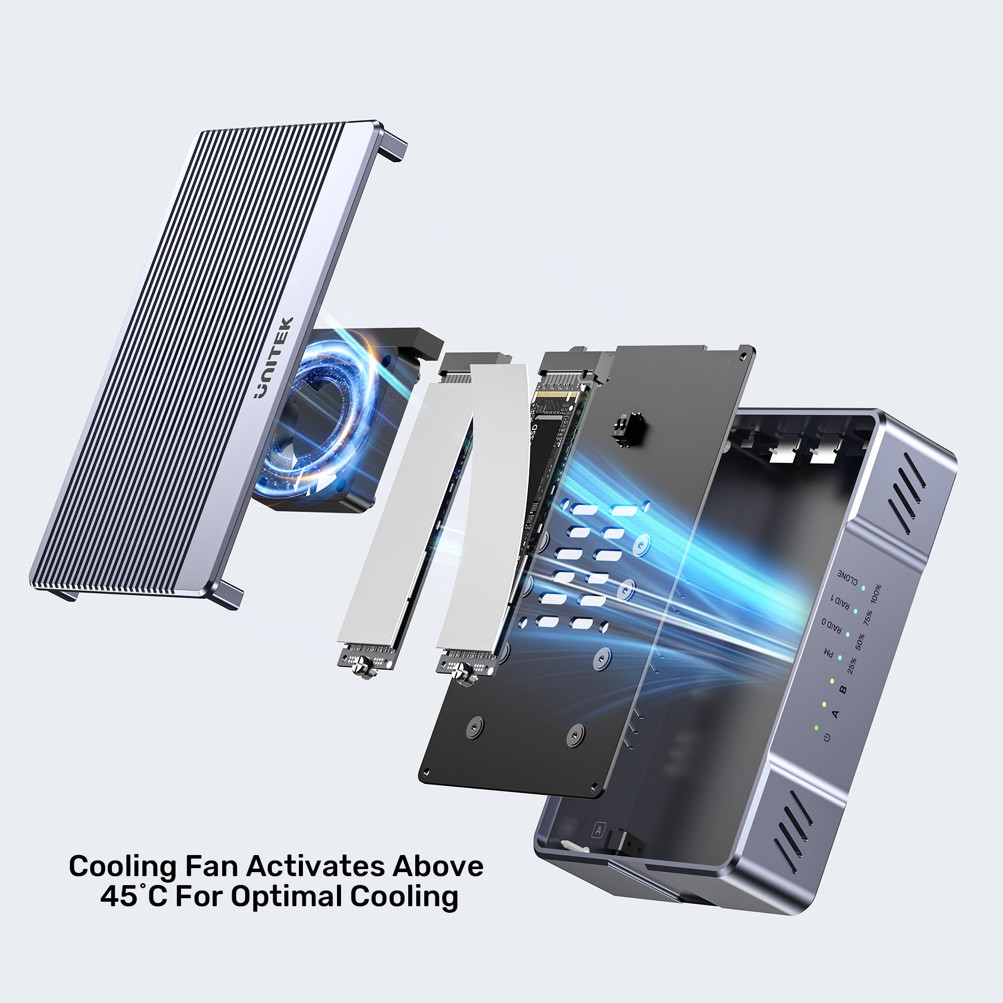 SolidForce 20Gbps Dual Bay RAID M.2 SSD Enclosure