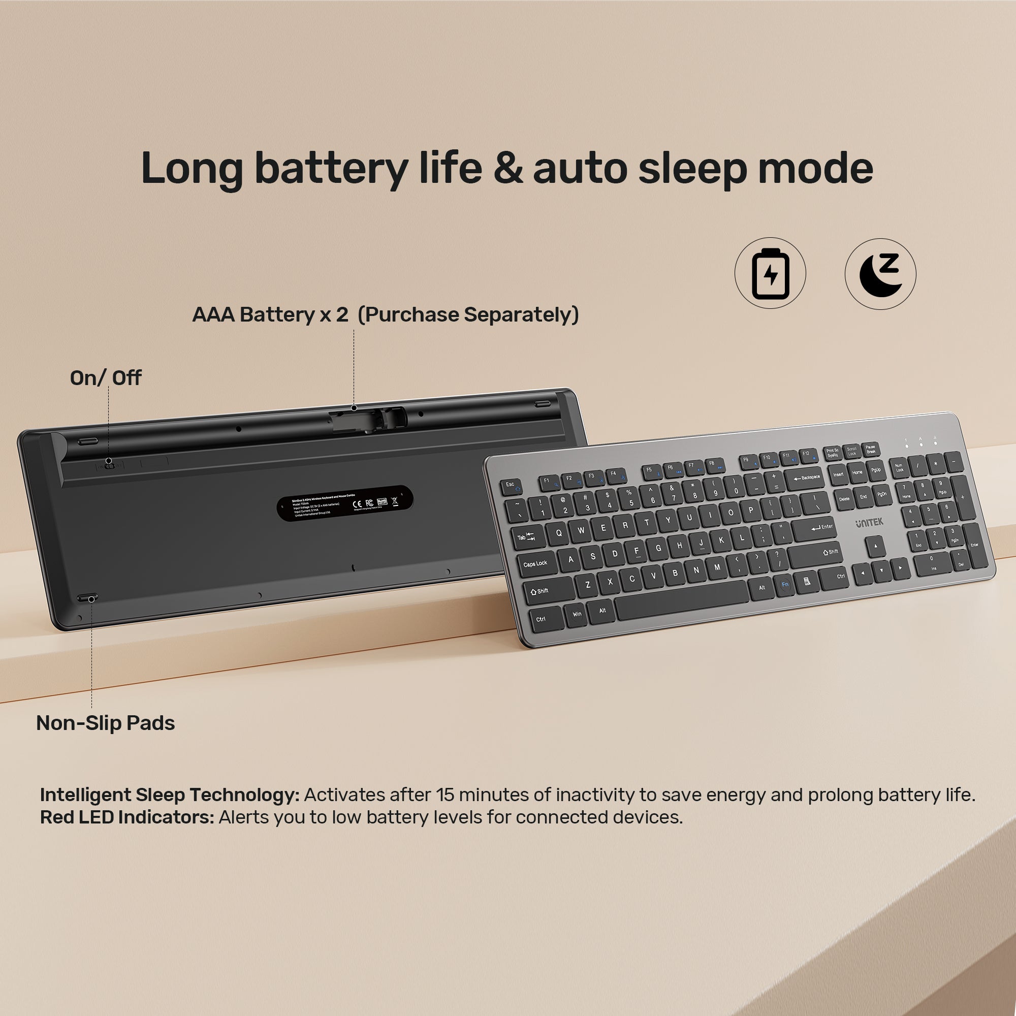 SlimDuo 2.4GHz Wireless Keyboard and Mouse Combo