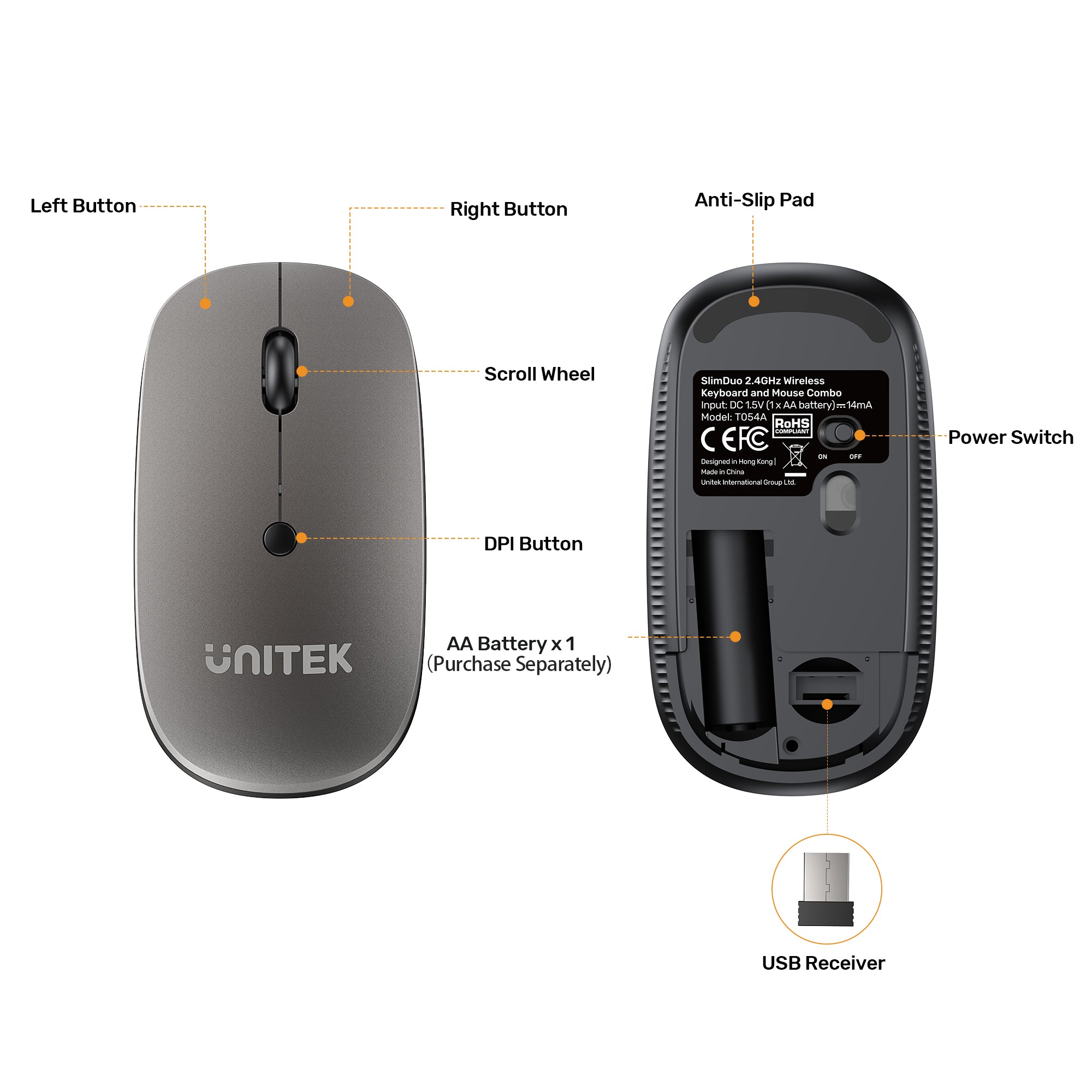 SlimDuo 2.4GHz Wireless Keyboard and Mouse Combo
