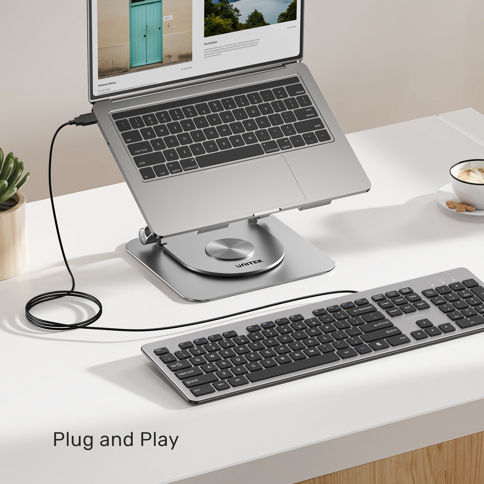 SlimTap Ultra Light Wired Keyboard with 104 keys