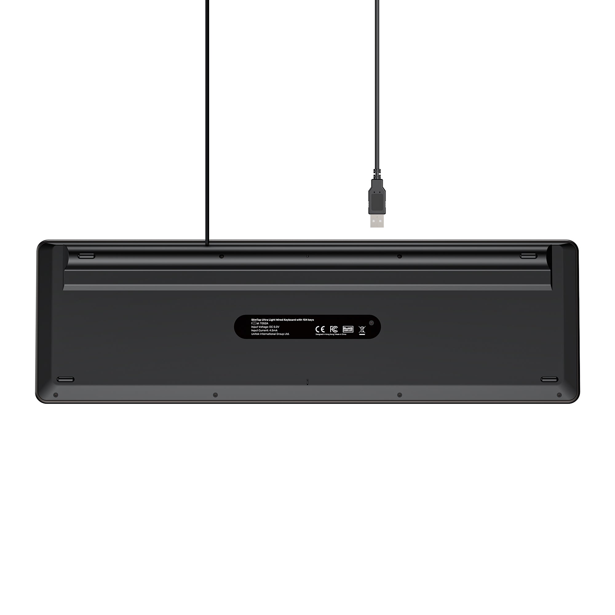 SlimTap Ultra Light Wired Keyboard with 104 keys