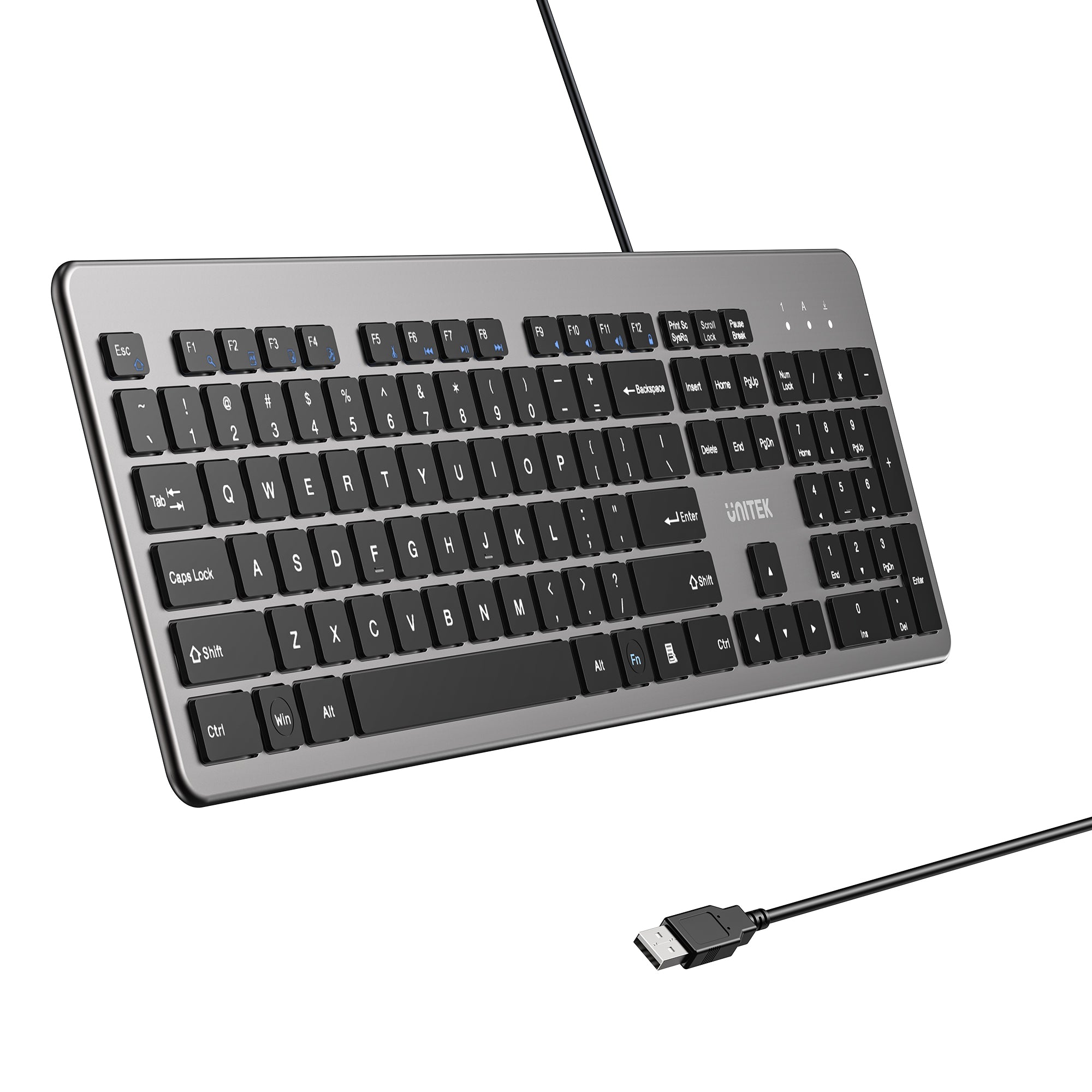 SlimTap Ultra Light Wired Keyboard with 104 keys