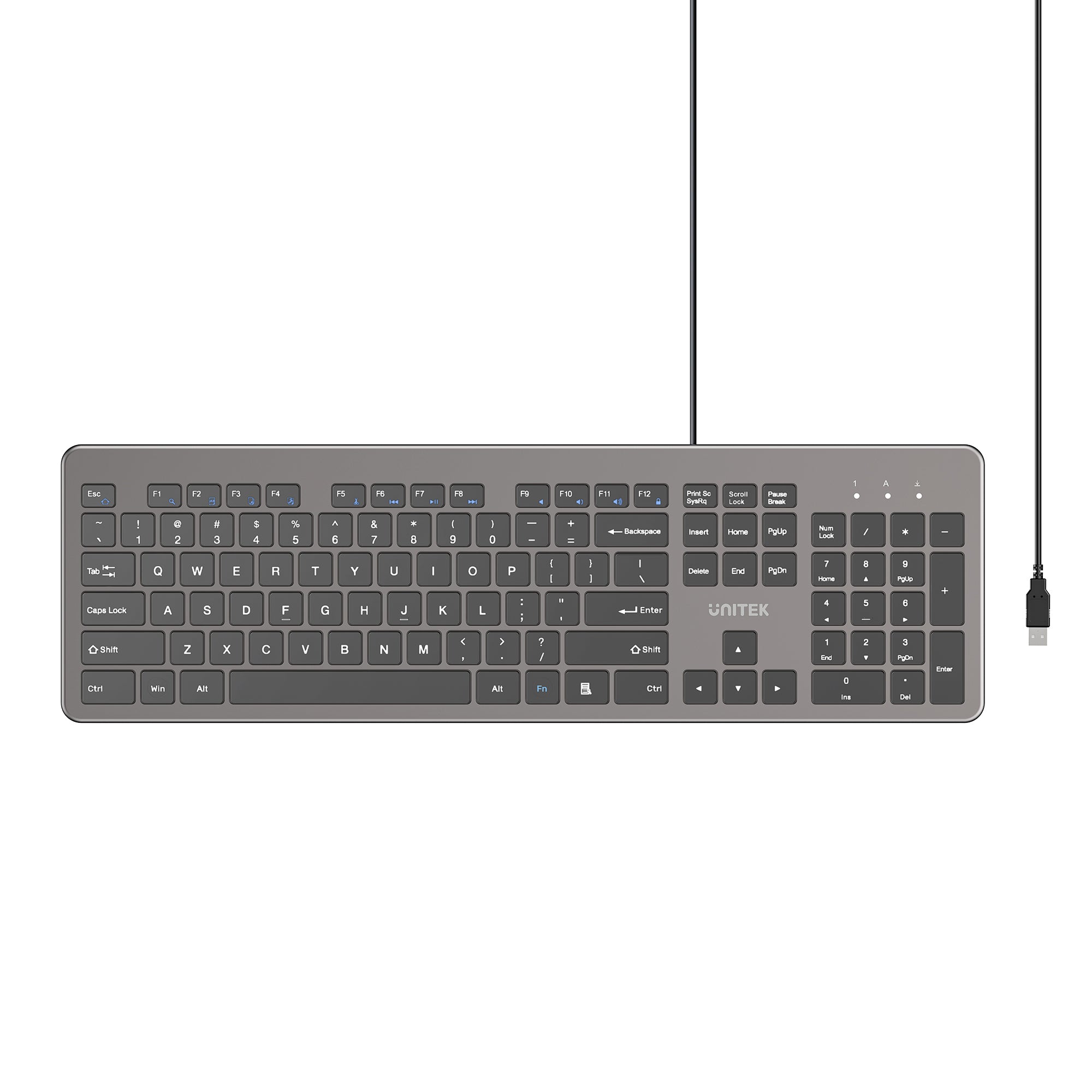 SlimTap Ultra Light Wired Keyboard with 104 keys
