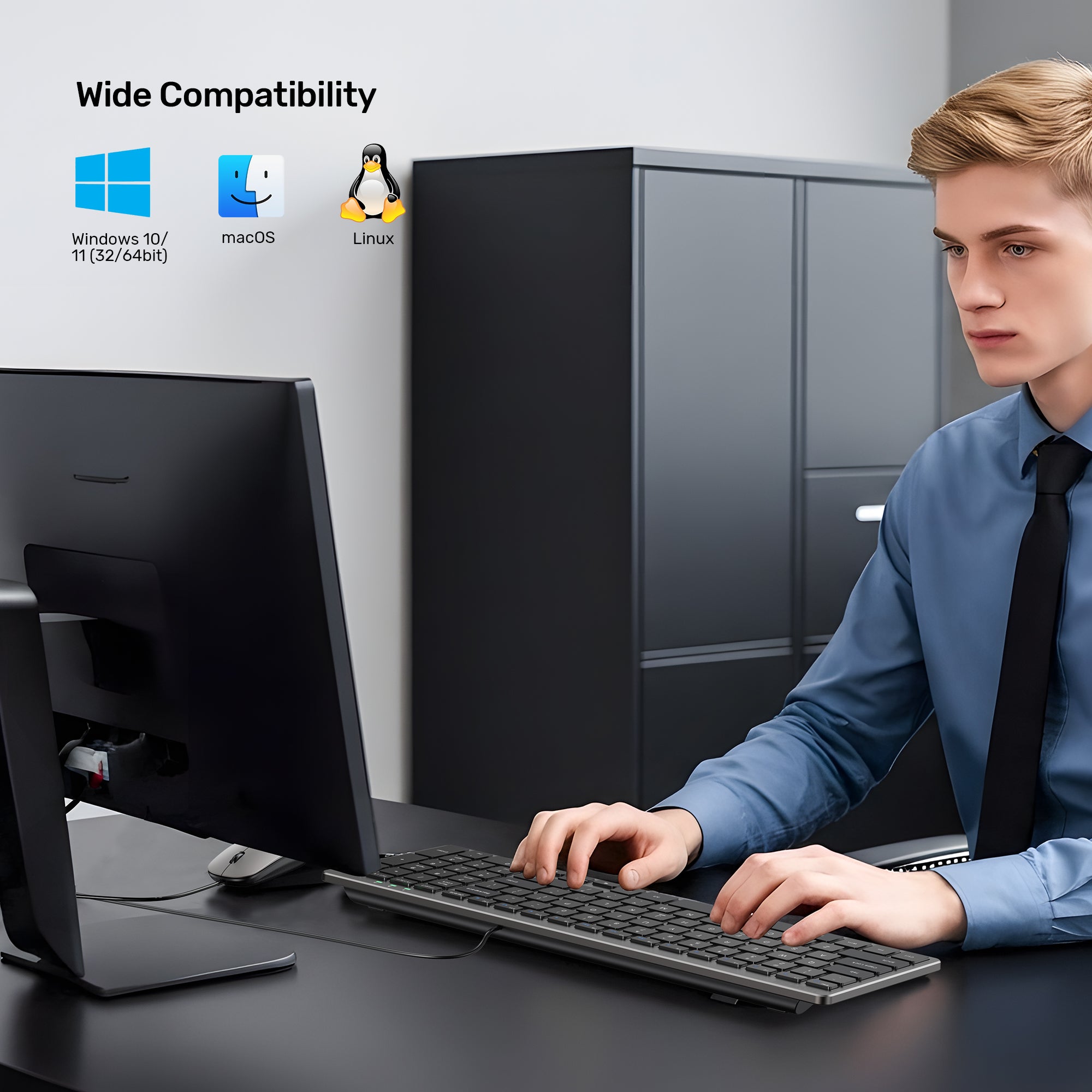 SlimTap Ultra Light Wired Keyboard with 99 keys