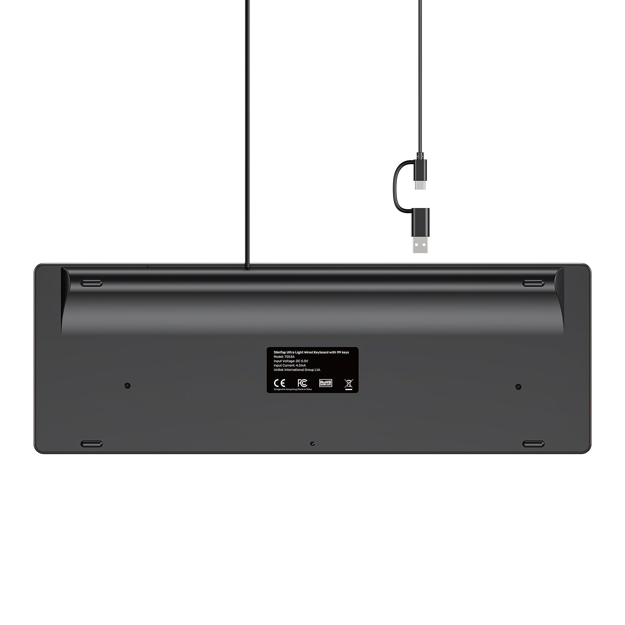 SlimTap Ultra Light Wired Keyboard with 99 keys