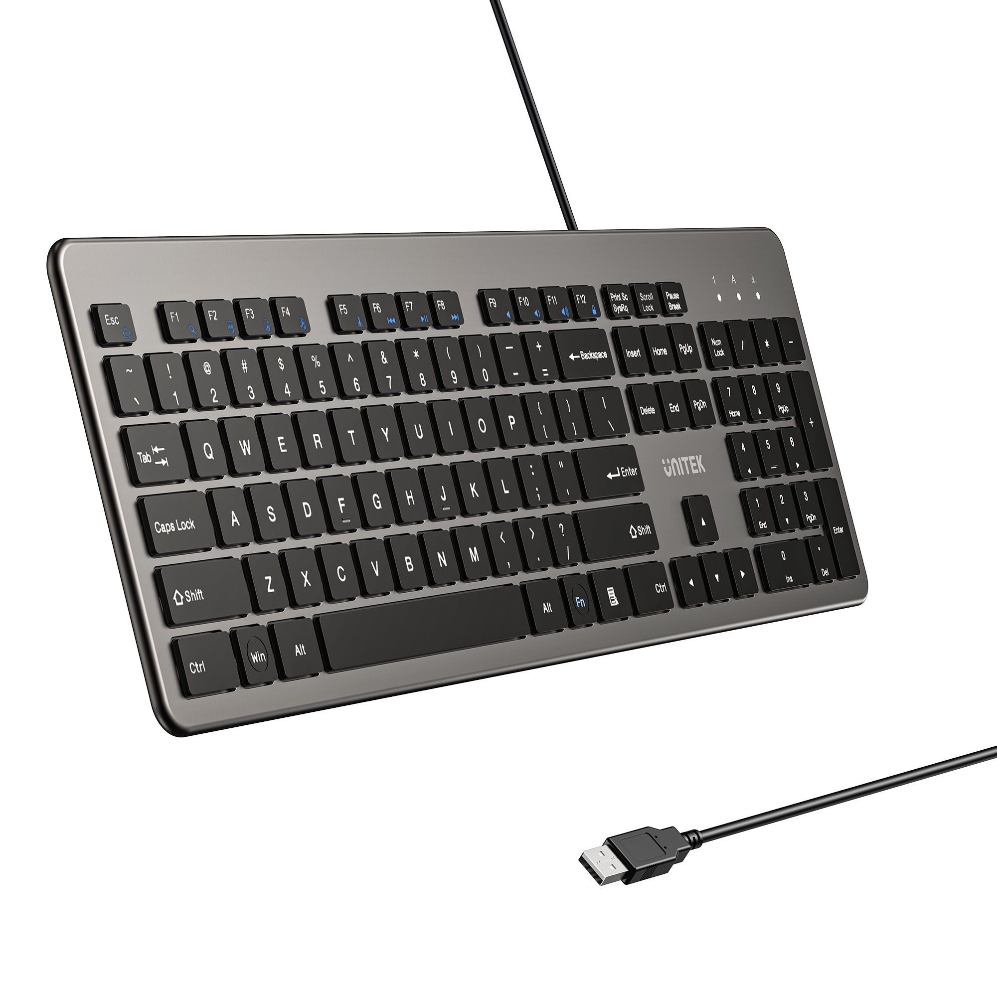 SlimTap Ultra Light Wired Keyboard with 104 keys