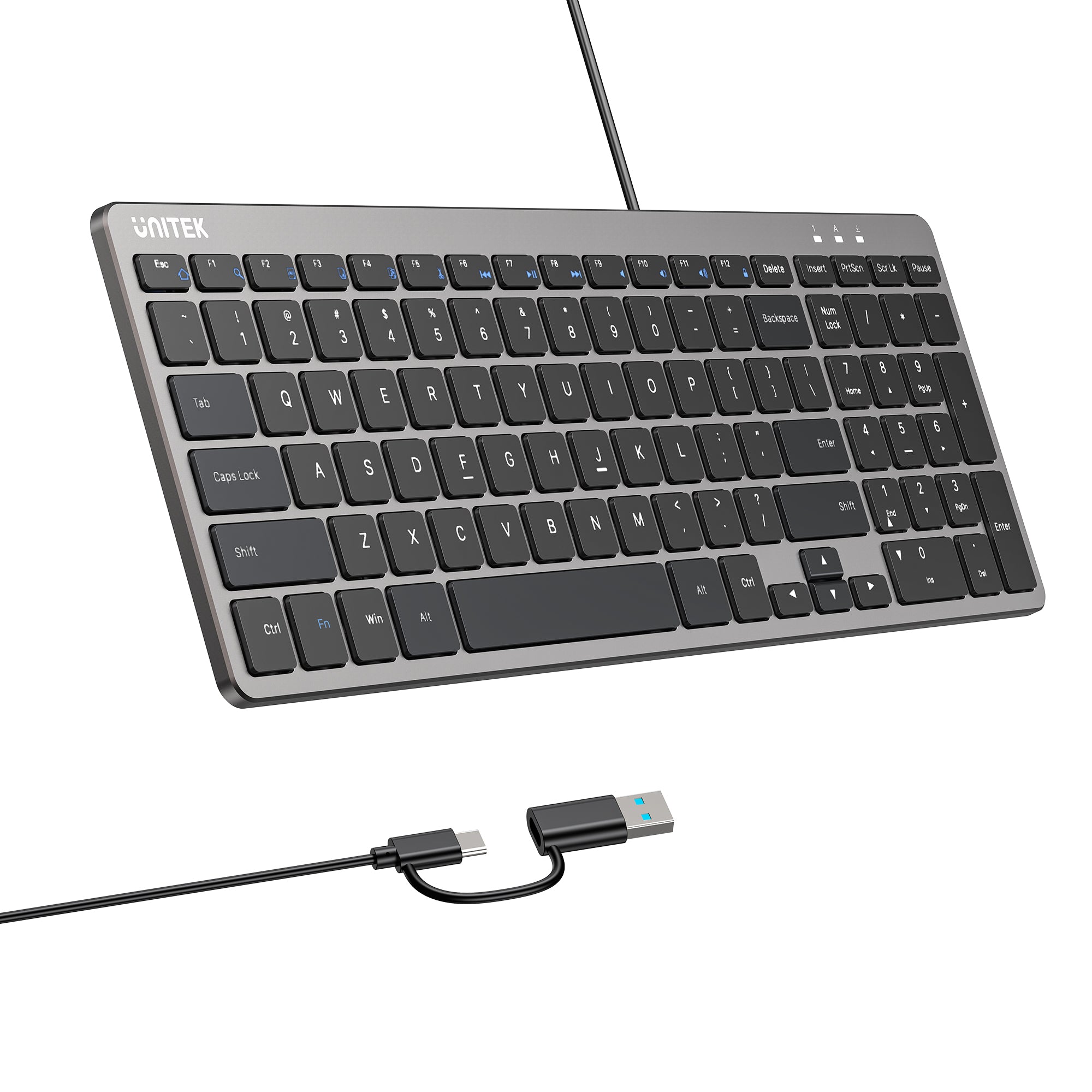 SlimTap Ultra Light Wired Keyboard with 99 keys
