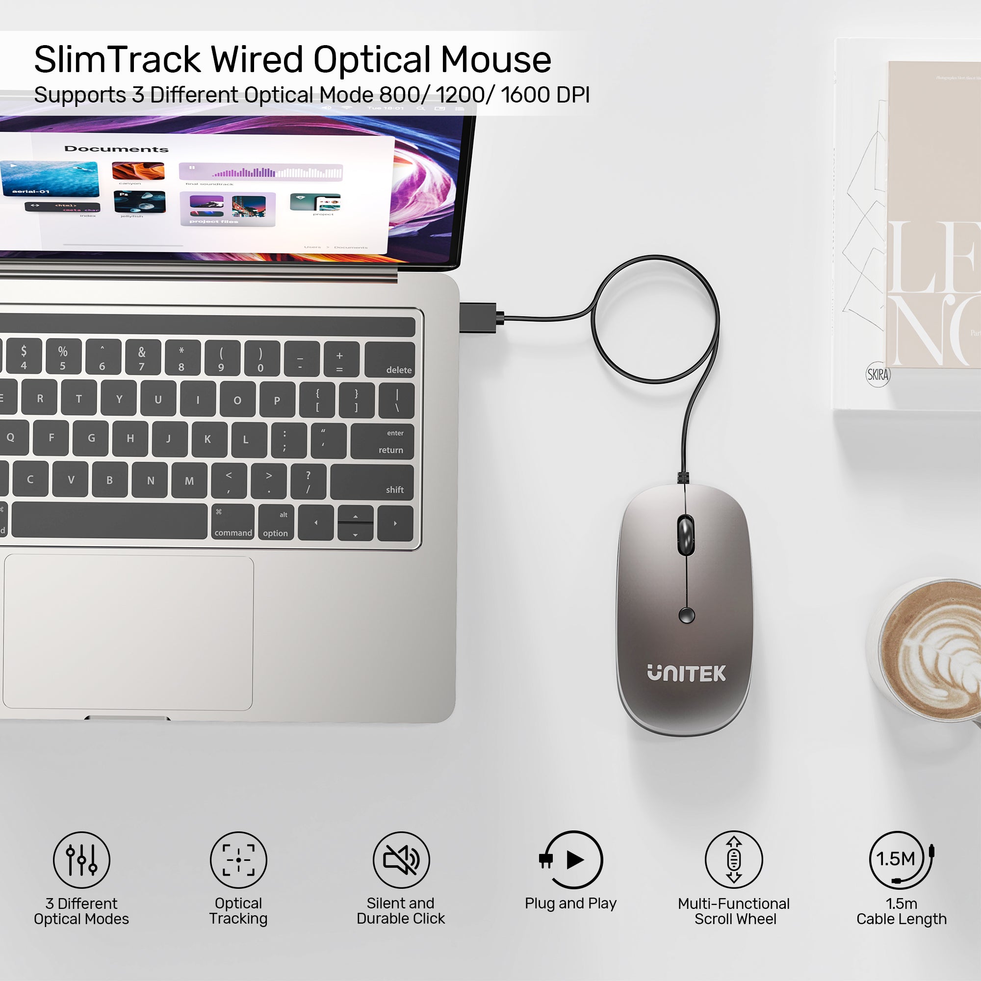 SlimTrack Wired Optical Mouse