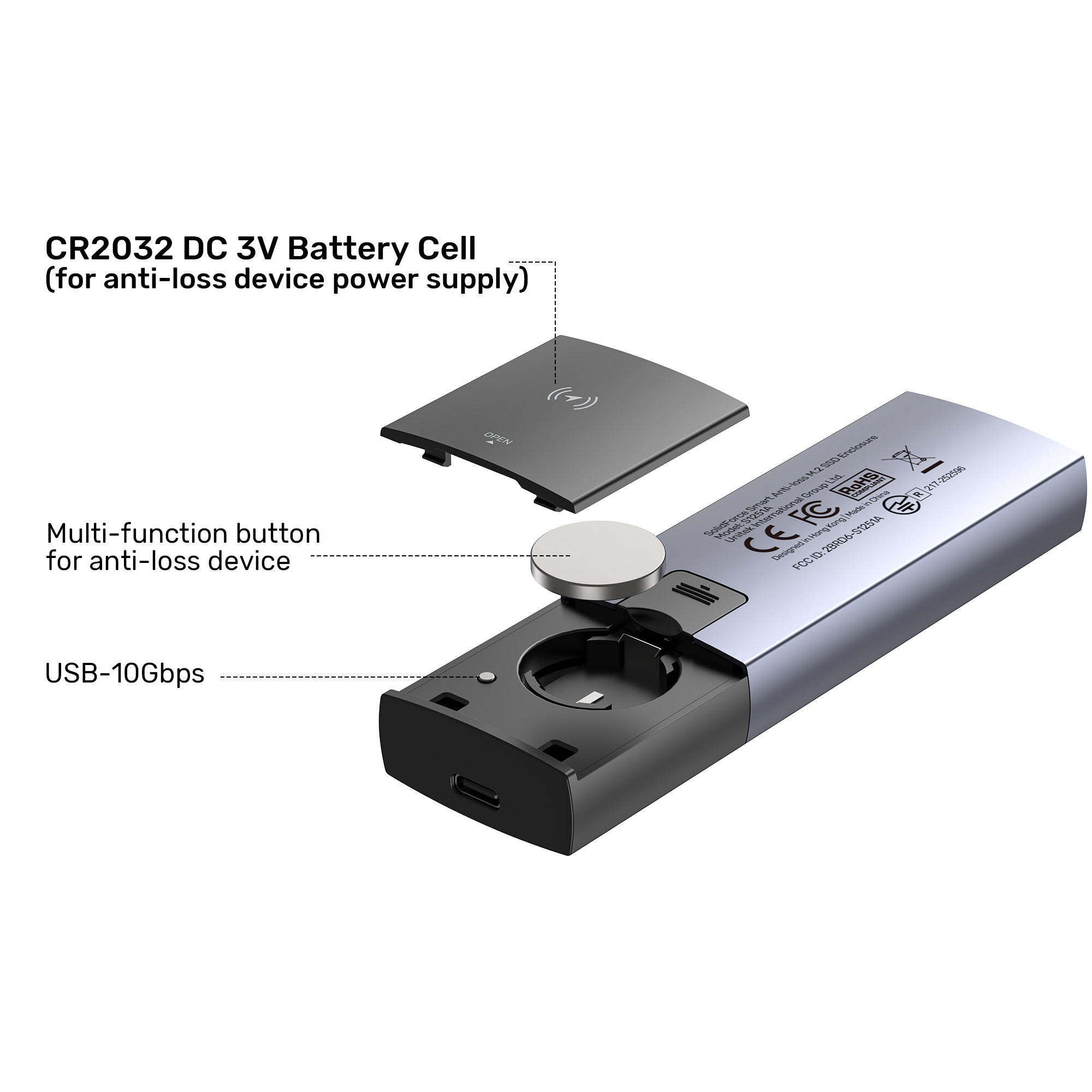 SolidForce スマート アンチロス M.2 SSD エンクロージャ