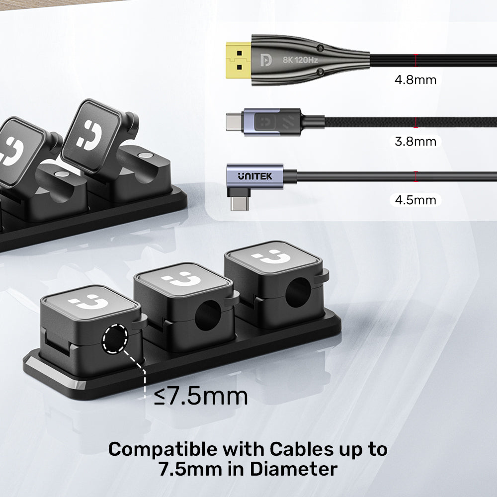 SnapHold Magnetic Cable Clips with Base