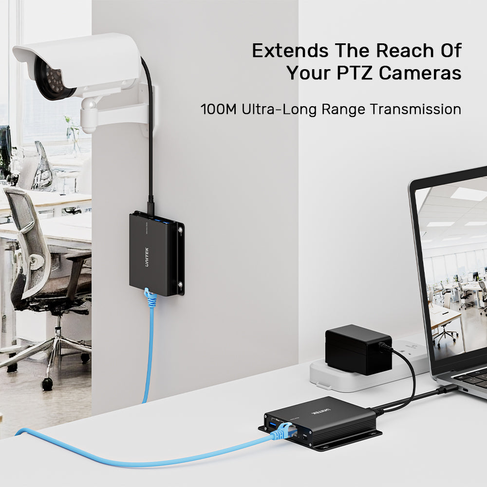 100M USB 5Gbps Extender Over Ethernet with Hub