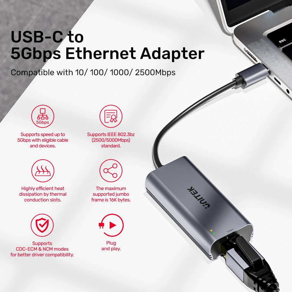 USB-C to 5Gbps Ethernet Adapter