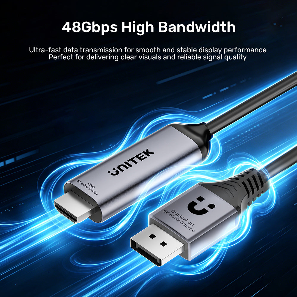 8K DisplayPort 1.4 to HDMI Cable