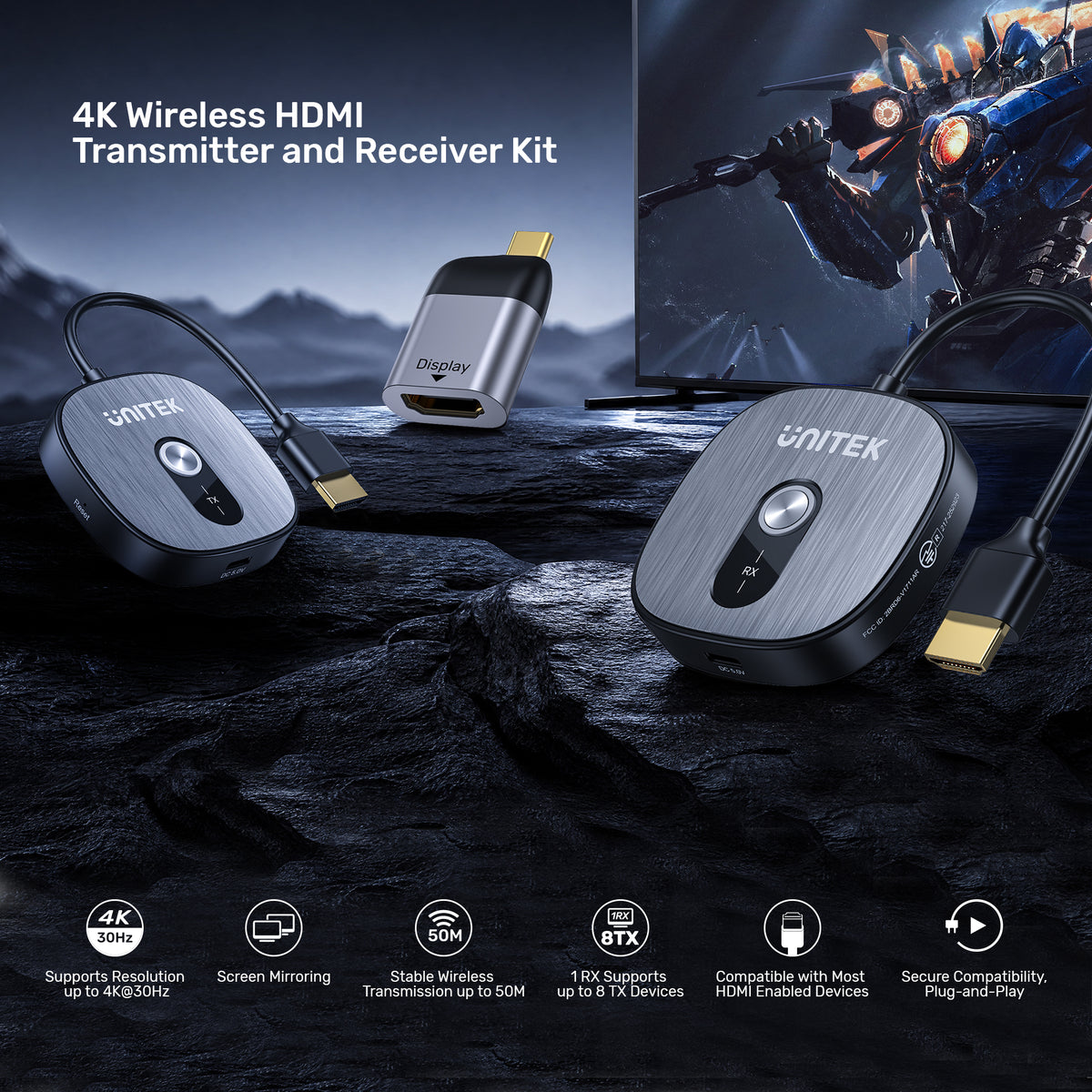 4K Wireless HDMI Transmitter and Receiver Kit