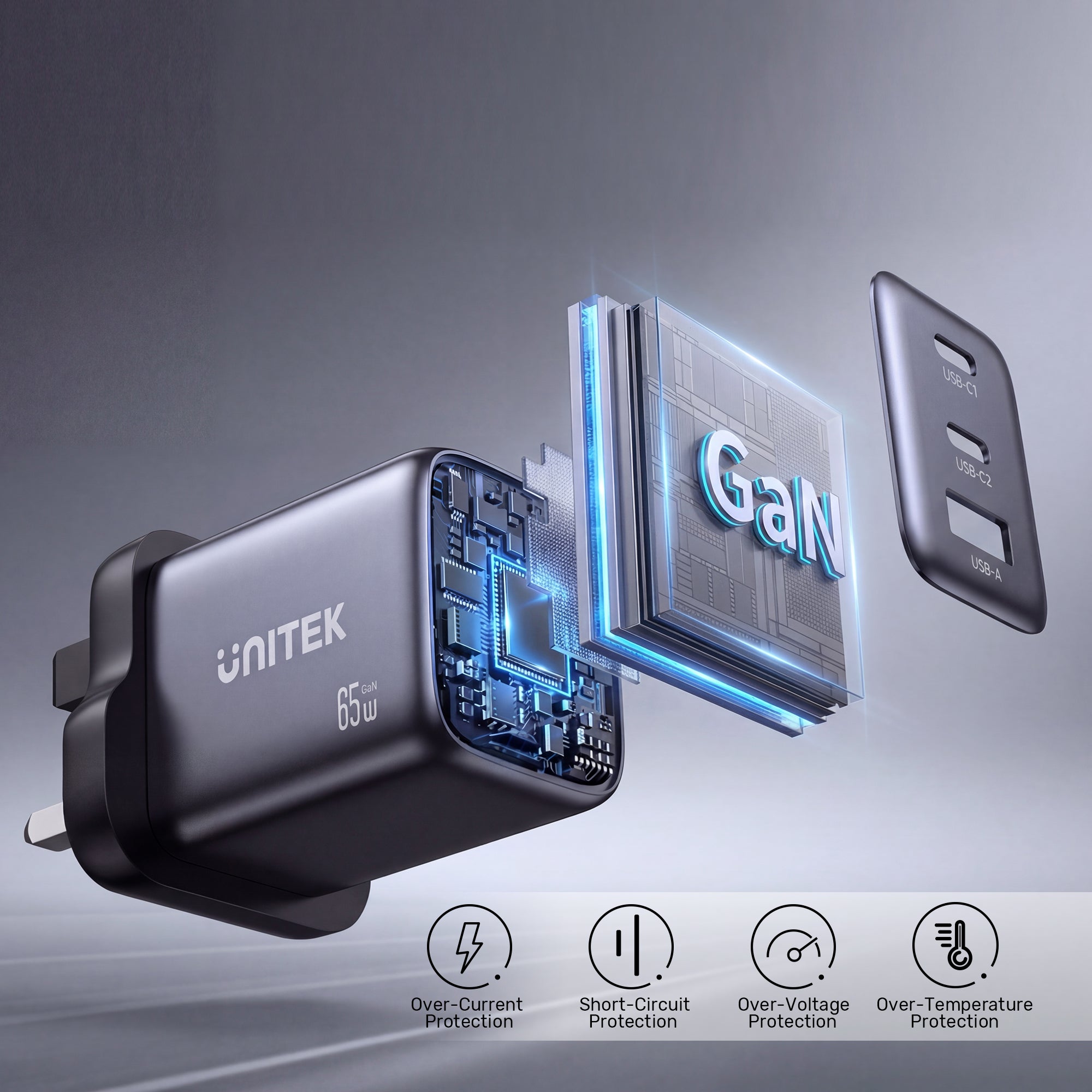 Zeno 65W 3-Port GaN Wall Charger