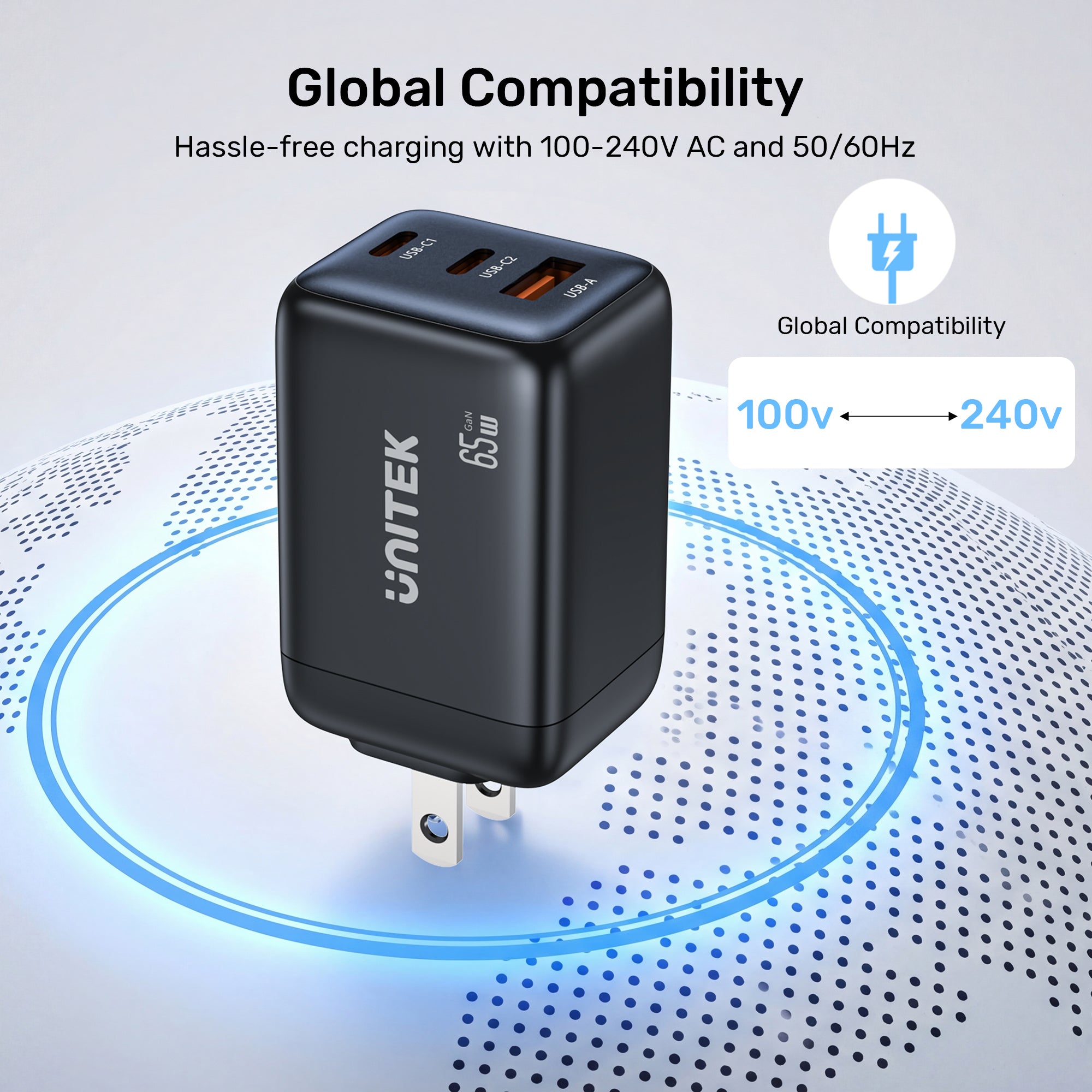 Zeno 65W 3-Port GaN Wall Charger