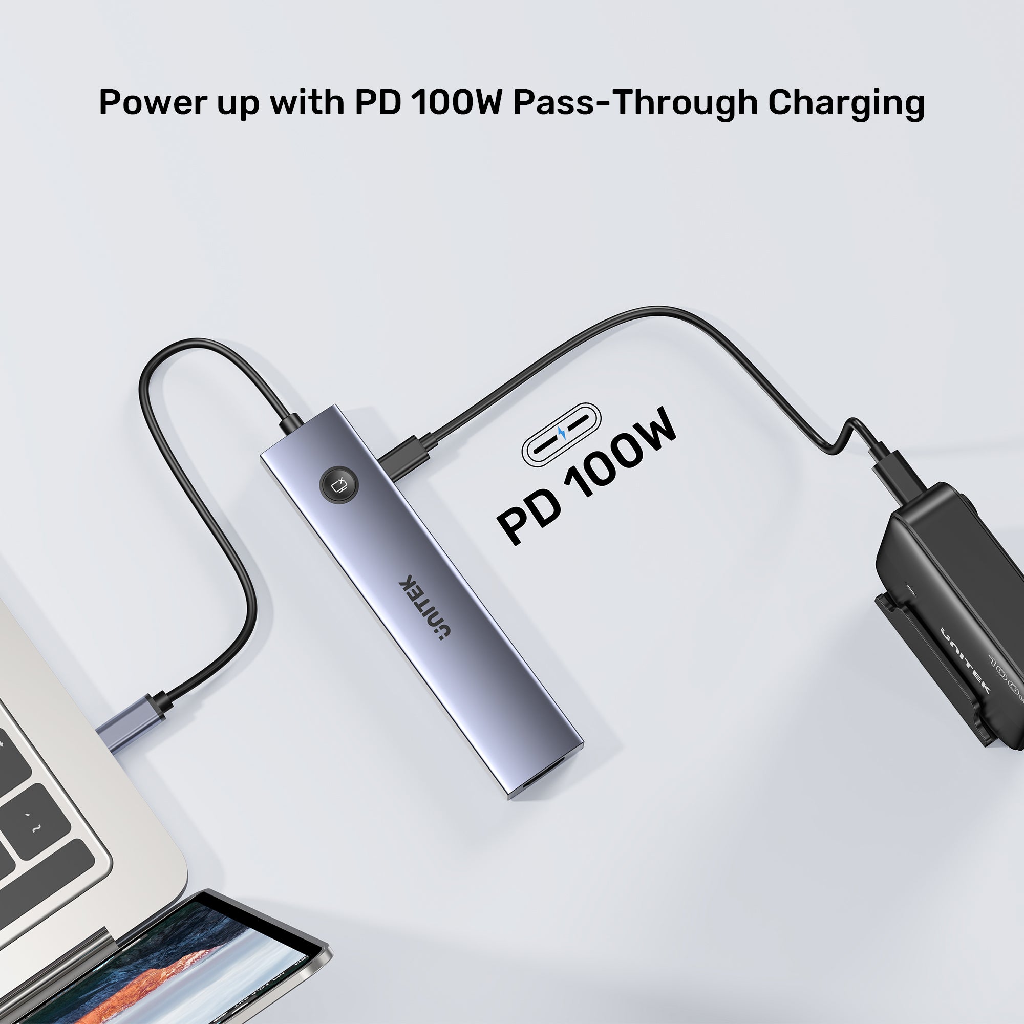 uHUB S7 Pro 7-in-1 5Gbps USB-C Hub with Screen On/Off button