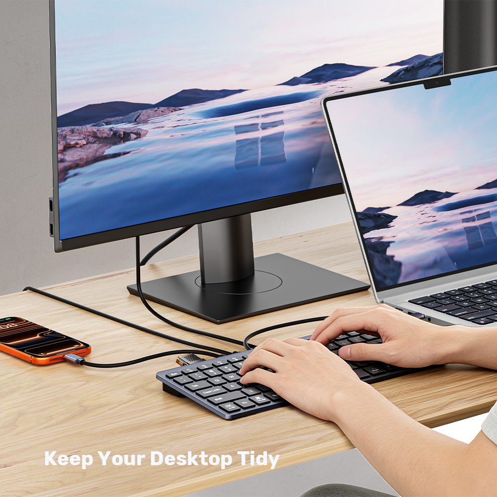 7-in-1 USB-C Ethernet Keyboard Hub
