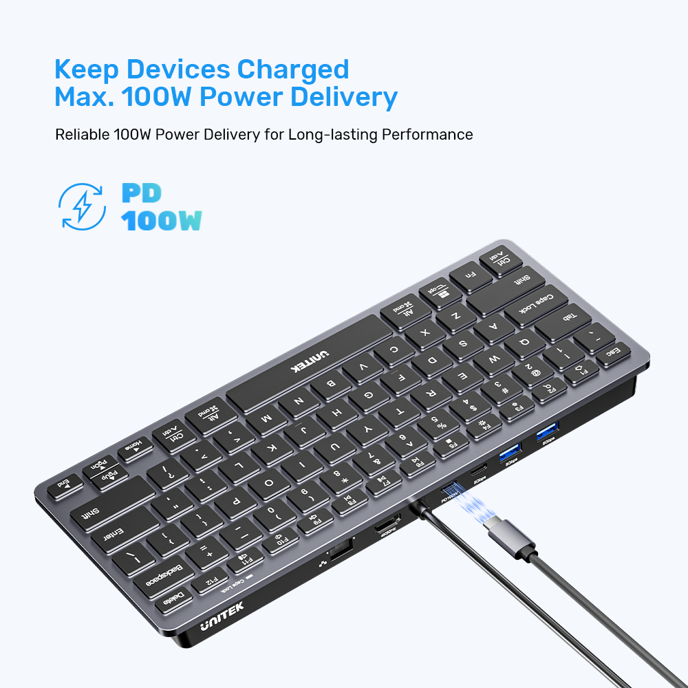 7-in-1 USB-C Ethernet Keyboard Hub